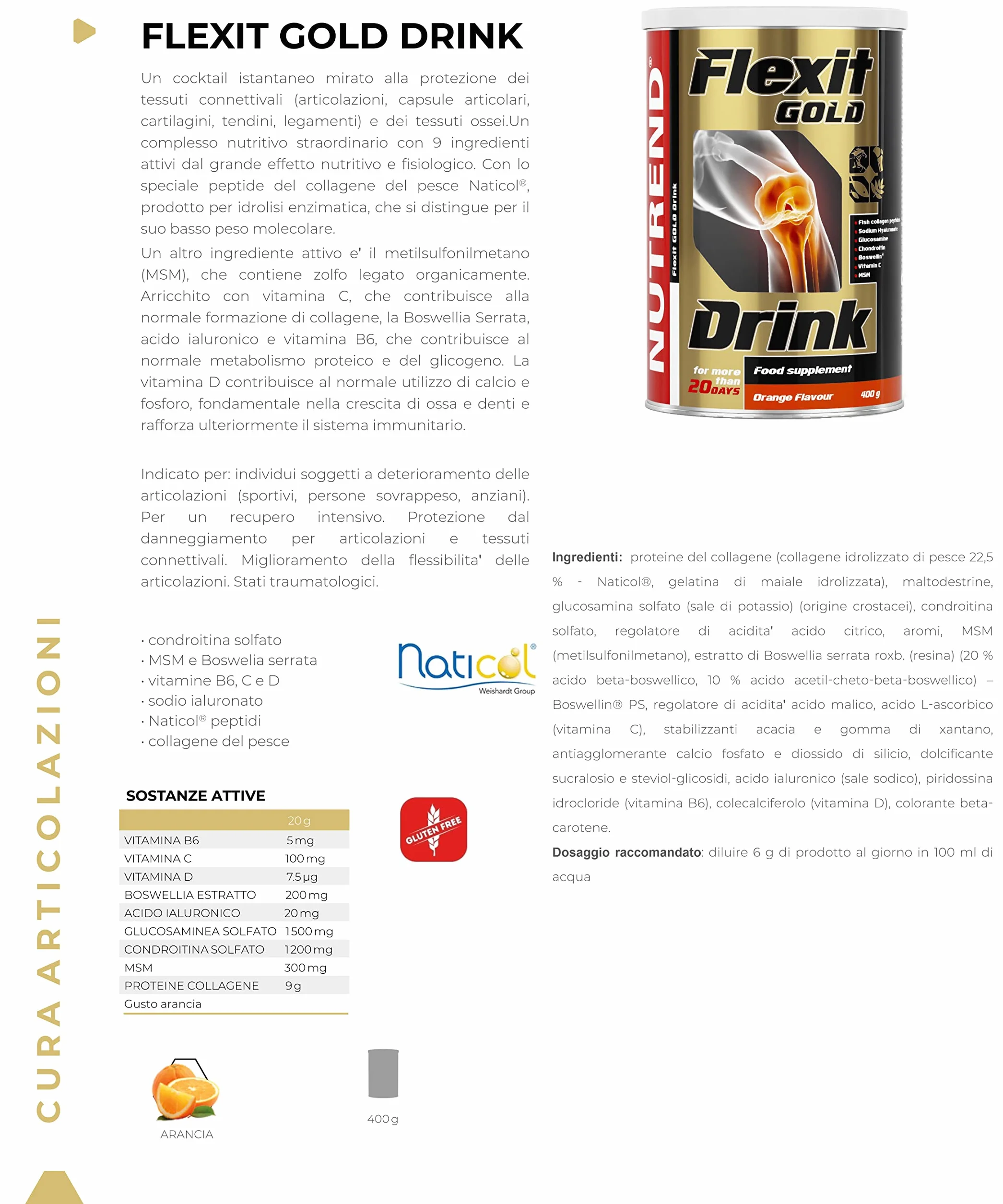 Nutrend Flexit Gold Drink, Orange - 400g
