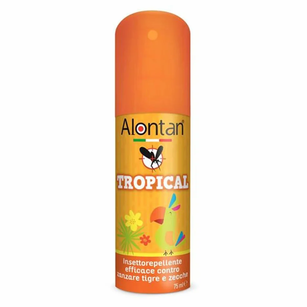 Alontan Spray Tropical Insettorepellente 75ml contro zanzare zecche tafani icardina 20%