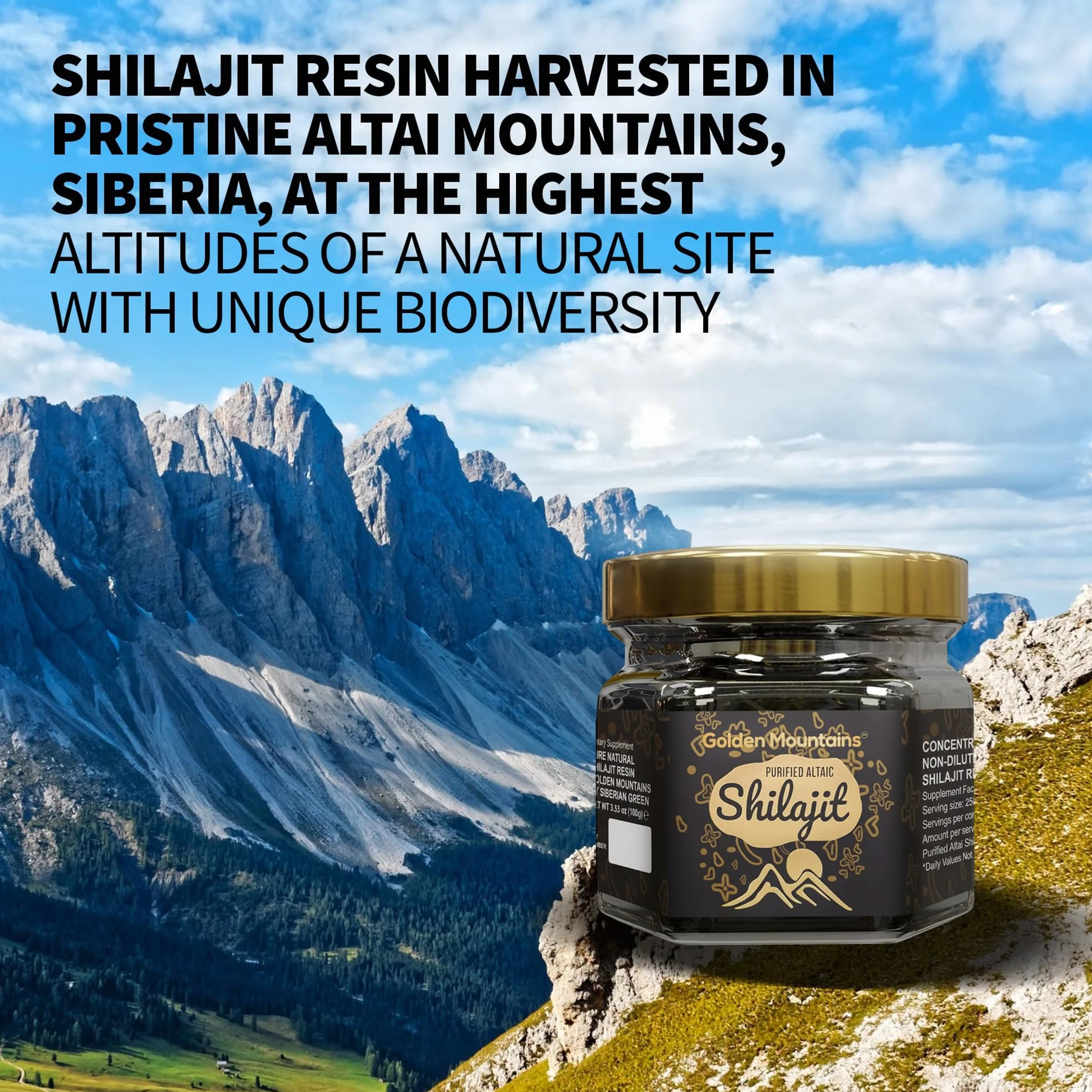 Resina Shilajit autentica e pura dalle Montagne d’Oro dell’Altai 100g – Misurino – Certificato di qualità e sicurezza in ogni scatolo