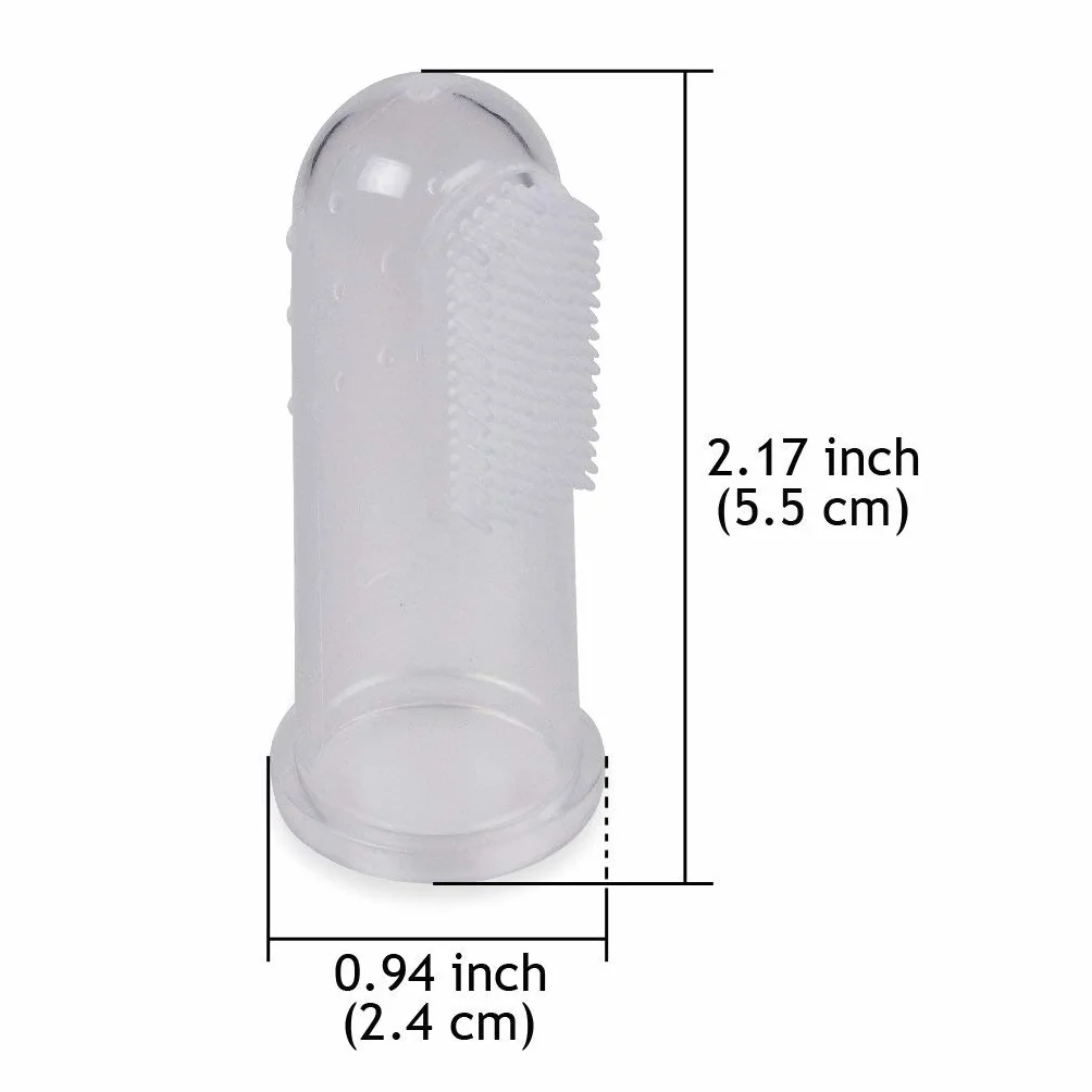 Spazzolino morbido & sicuro da denti per bambino, Spazzolino da denti di dito in Silicone per ragazzi, Spazzolino da denti in gomma, Impacco trasparente per massaggi (3 pezzi di insieme).