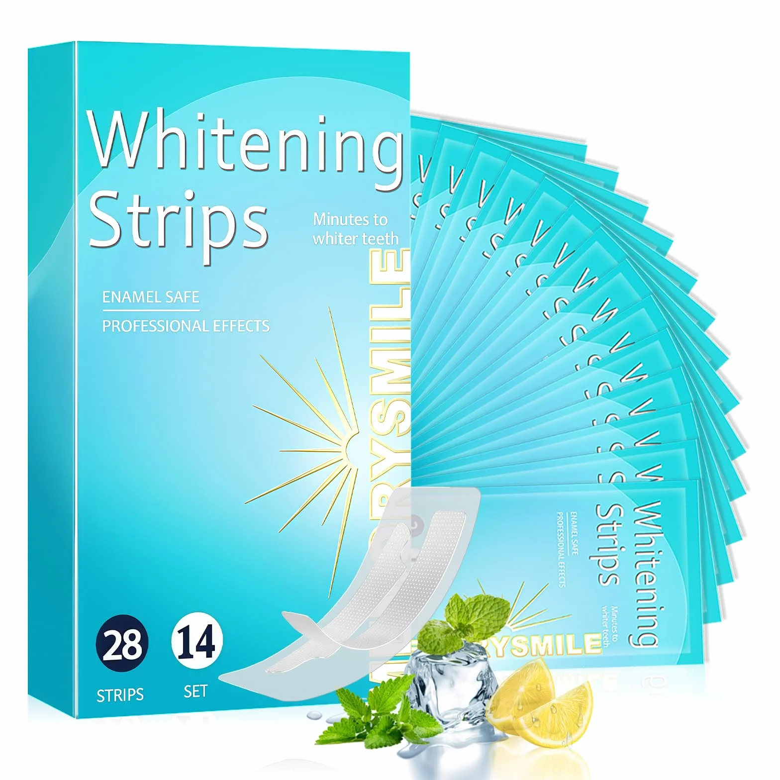 28 Strisce Sbiancanti Denti, Sbiancamento denti professionale, sbiancante denti Rimozione delicata delle macchie dentali, whitening strips Rimuove le Macchie Profonde Sicuro per Denti Smalto