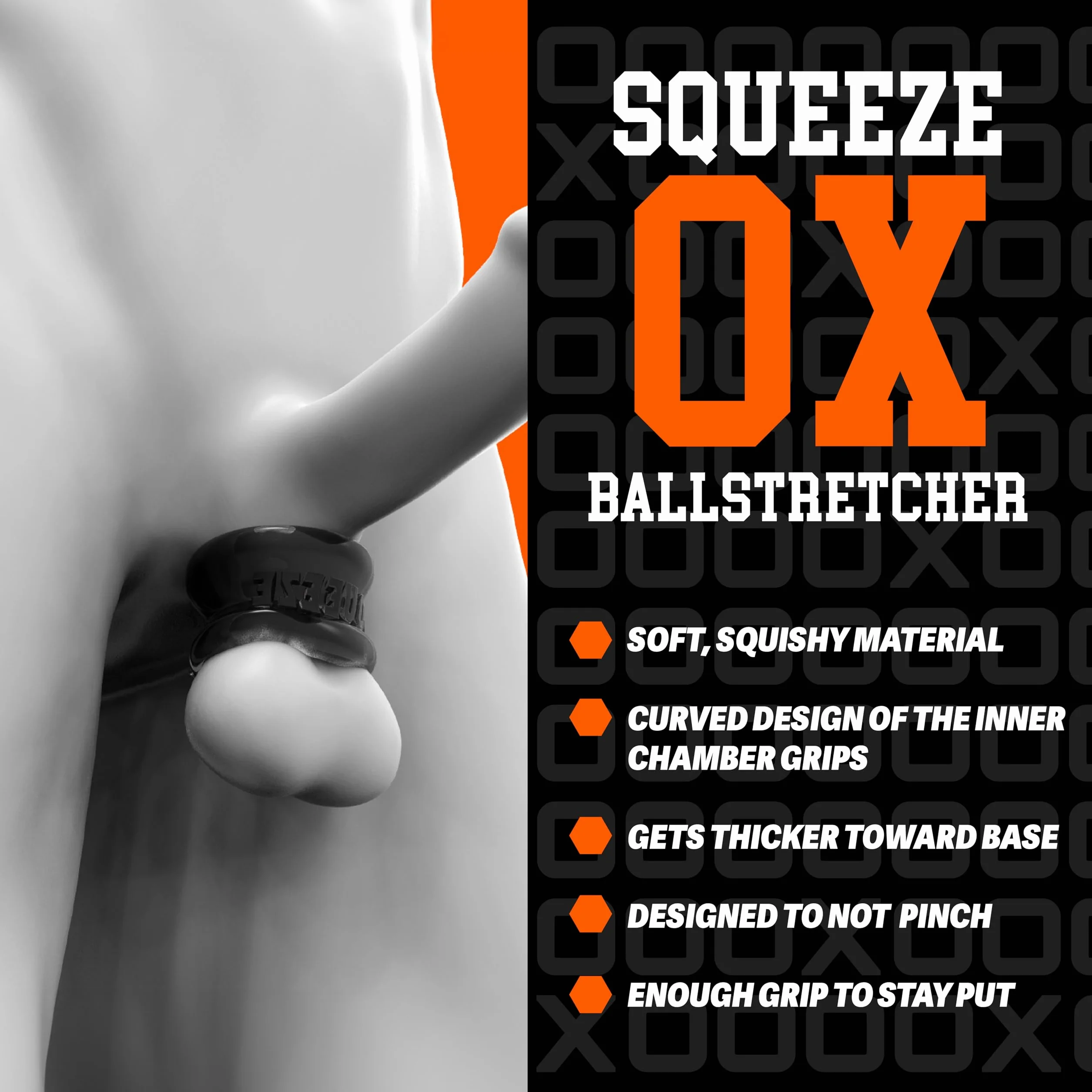 Oxballs Squeeze Ballstretcher Anello Per Testicoli Nero