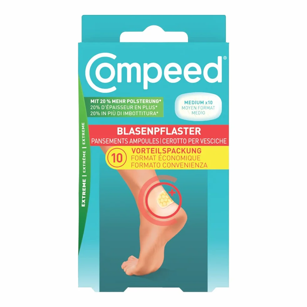 Compeed Extreme Cerotti per vesciche medie o grandi, 10 pezzi, resistenti all'acqua