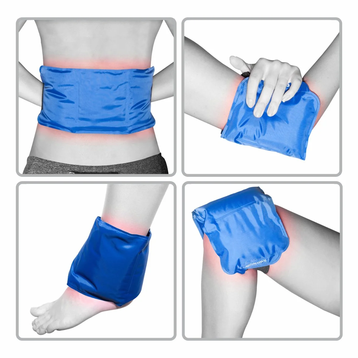 kwmobile Cuscinetto Termico Gel Caldo Freddo Cintura Fascia Elastica Schiena Addome