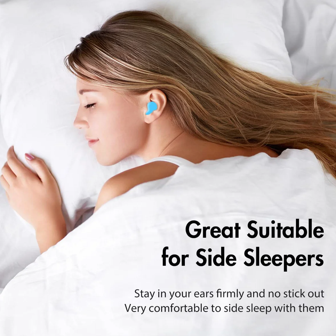 Tappi Orecchie Silicone Antirumore Morbidi Modellabili Riutilizzabili per Dormire, Nuoto, Lavoro (Blu)