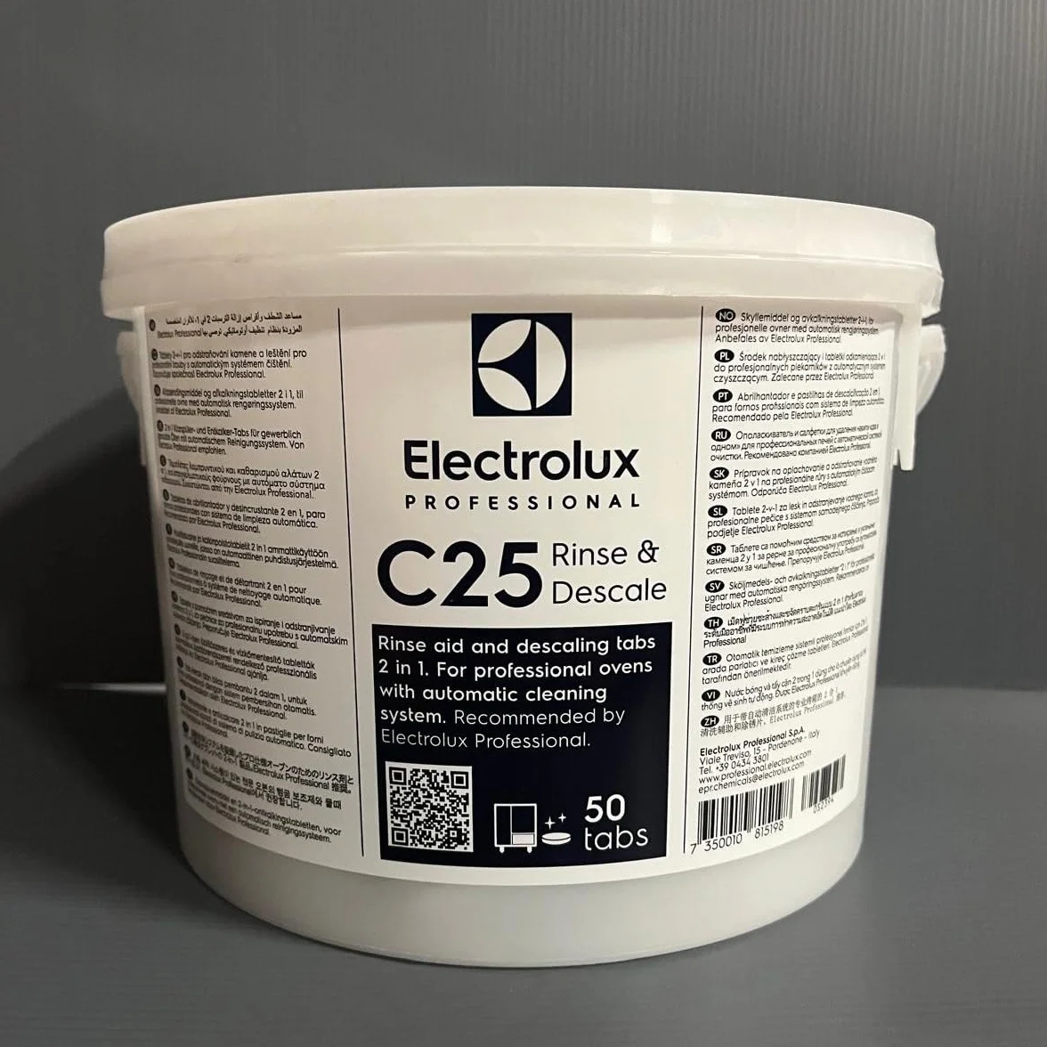 Electrolux C25 Rinse & Descale - Confezione da 50 Pastiglie Brillantante e Disincrostante in Bustine Monouso