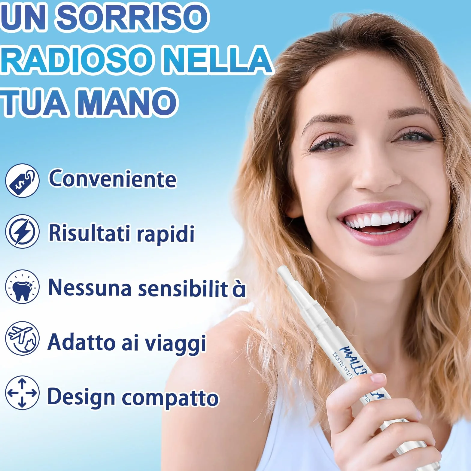 Profesjonalny zestaw penna sbiancante per denti (4 penne), gel sbiancante dentale, sbiancanti denti istantanei
