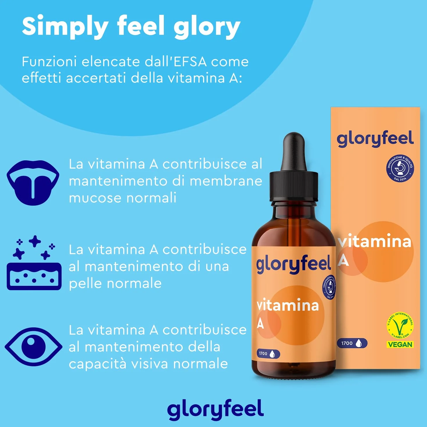 Vitamina A Gocce 3.333 UI 1.000µg, Integratore Vitamina A Pura 50 ml (1700 Gocce), Vitamina A da Palmitato di Retinile, Vitamina A Retinolo in Gocce in Olio TCM, Integratore Pelle & Vista Vit A