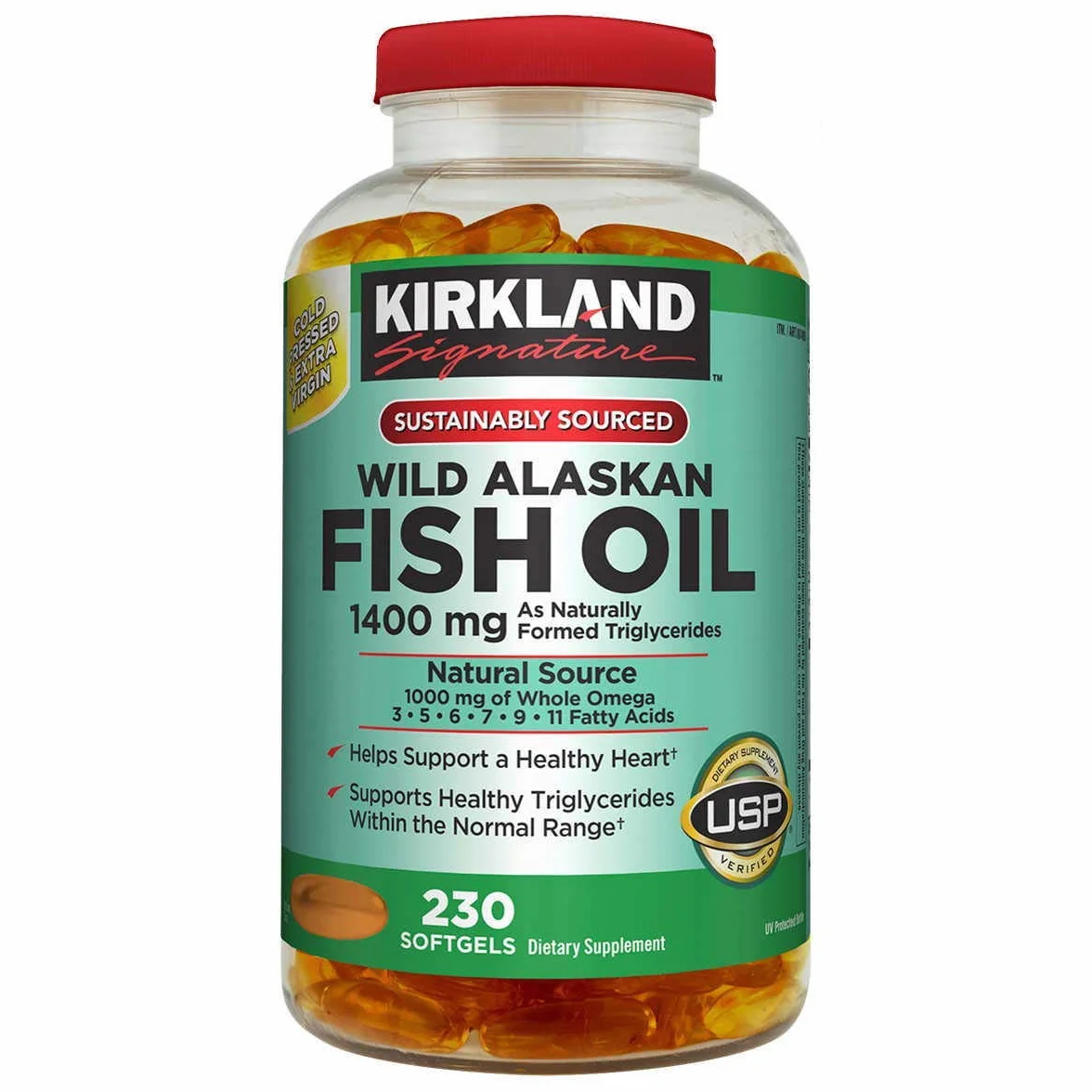 Kirkland Wild Alaskan Fish Oil 1,400 mg 230 Softgels