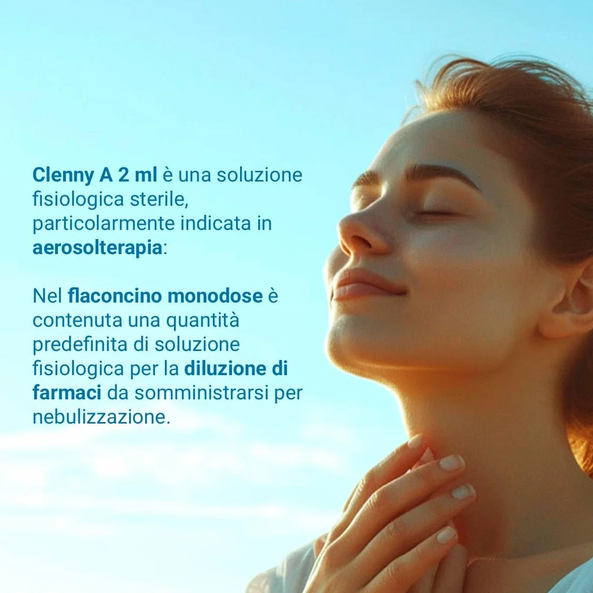 Clenny A Soluzione Fisiologica Sterile Predosata per Aerosolterapia 25 Flaconcini Monouso 2ml