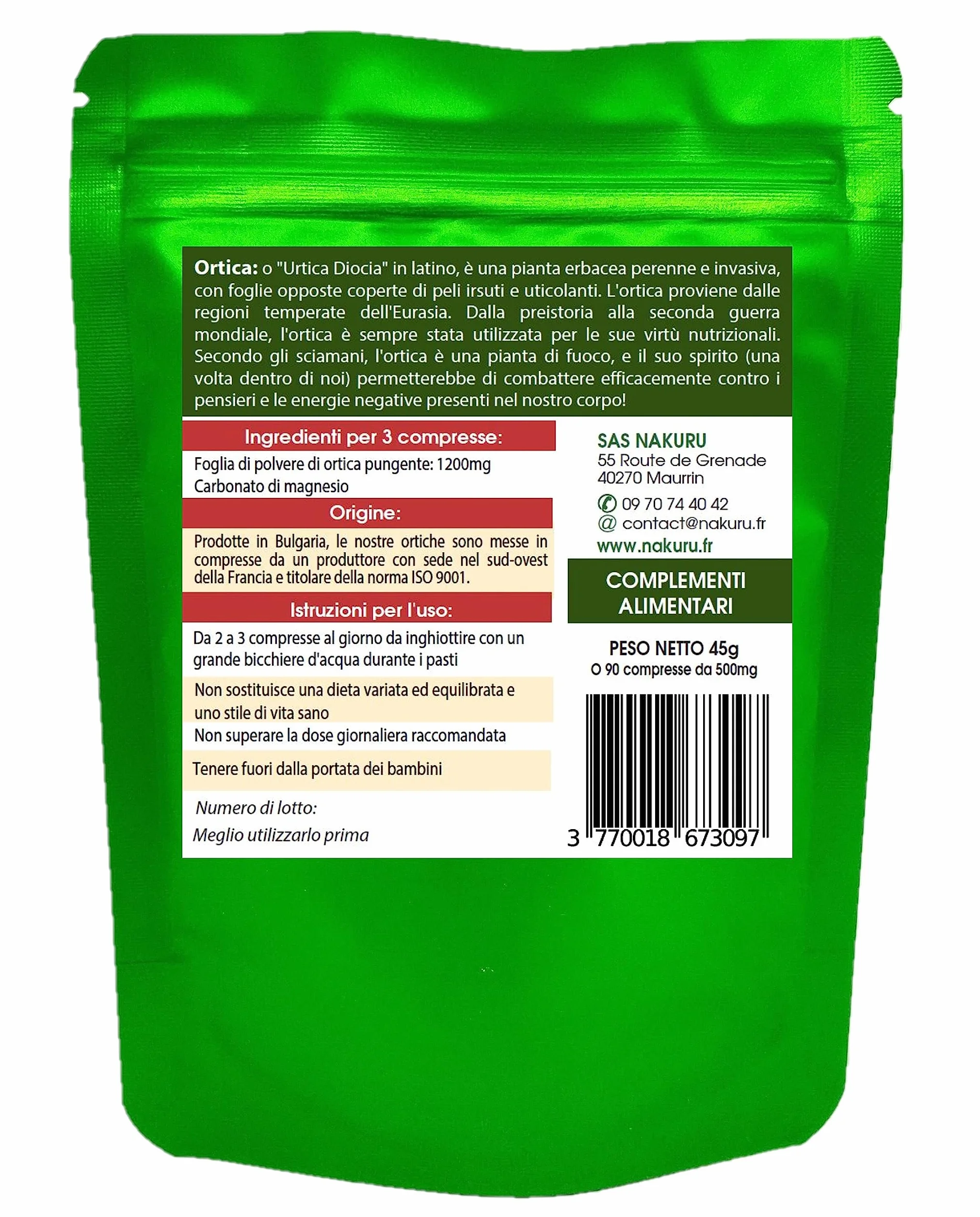 NAKURU Ortica 90 compresse 500mg Gamma Power