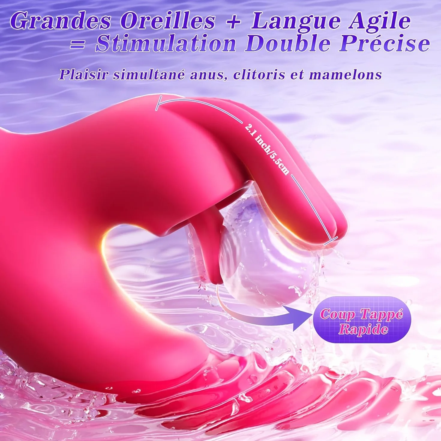 Vibratore Rabbit, Vibratoreper Donna Professionale con AI, Tripla Stimolatore per Clitoride con 12 Modalità Sexytoysys Donna Coppia Vibratoriper Donne Sex Toys Sessuali, 23cm Vibrator Sextoys
