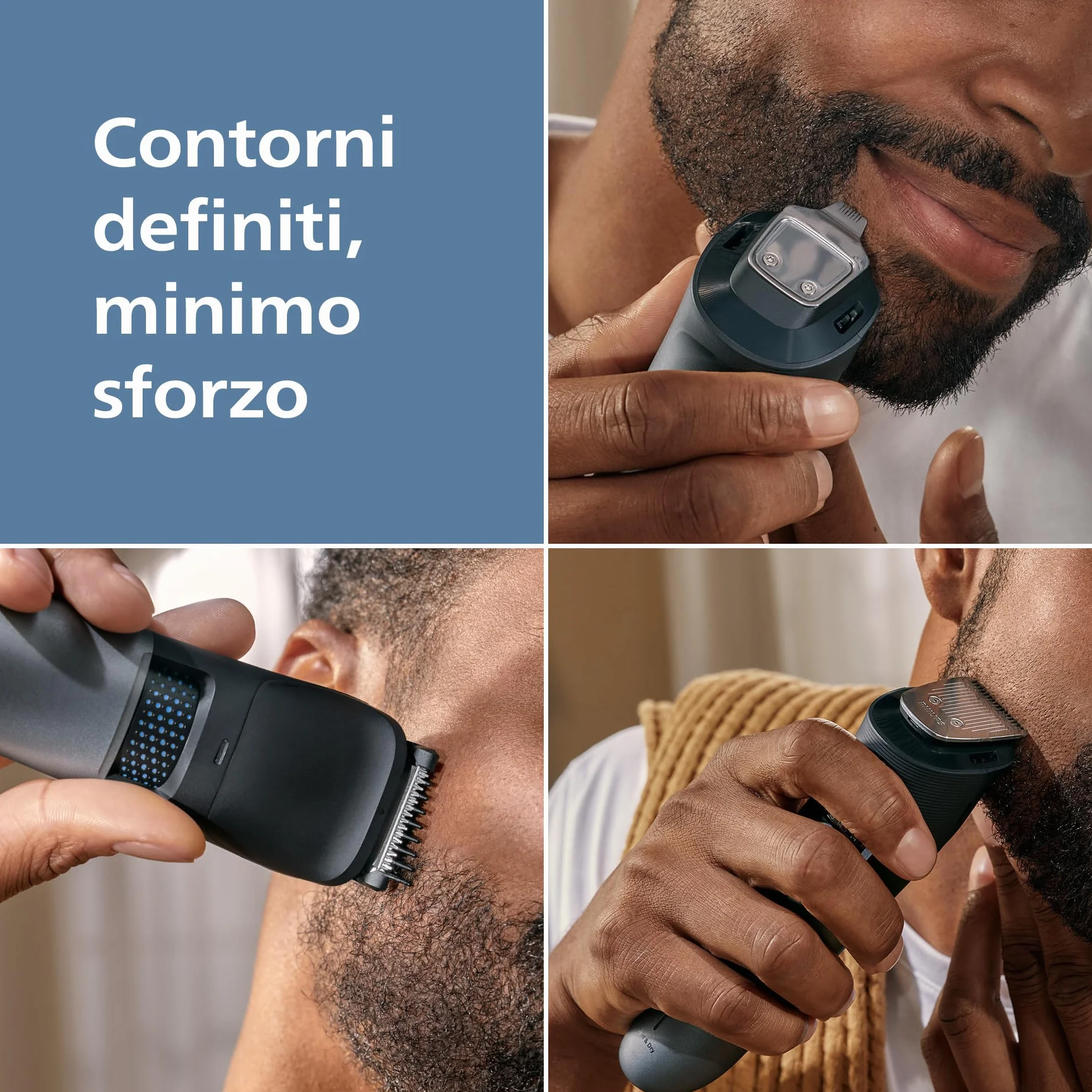 Regolabarba Philips Serie 7000 BT7670/15, 40 impostazioni lunghezza, impermeabile, BeardSense