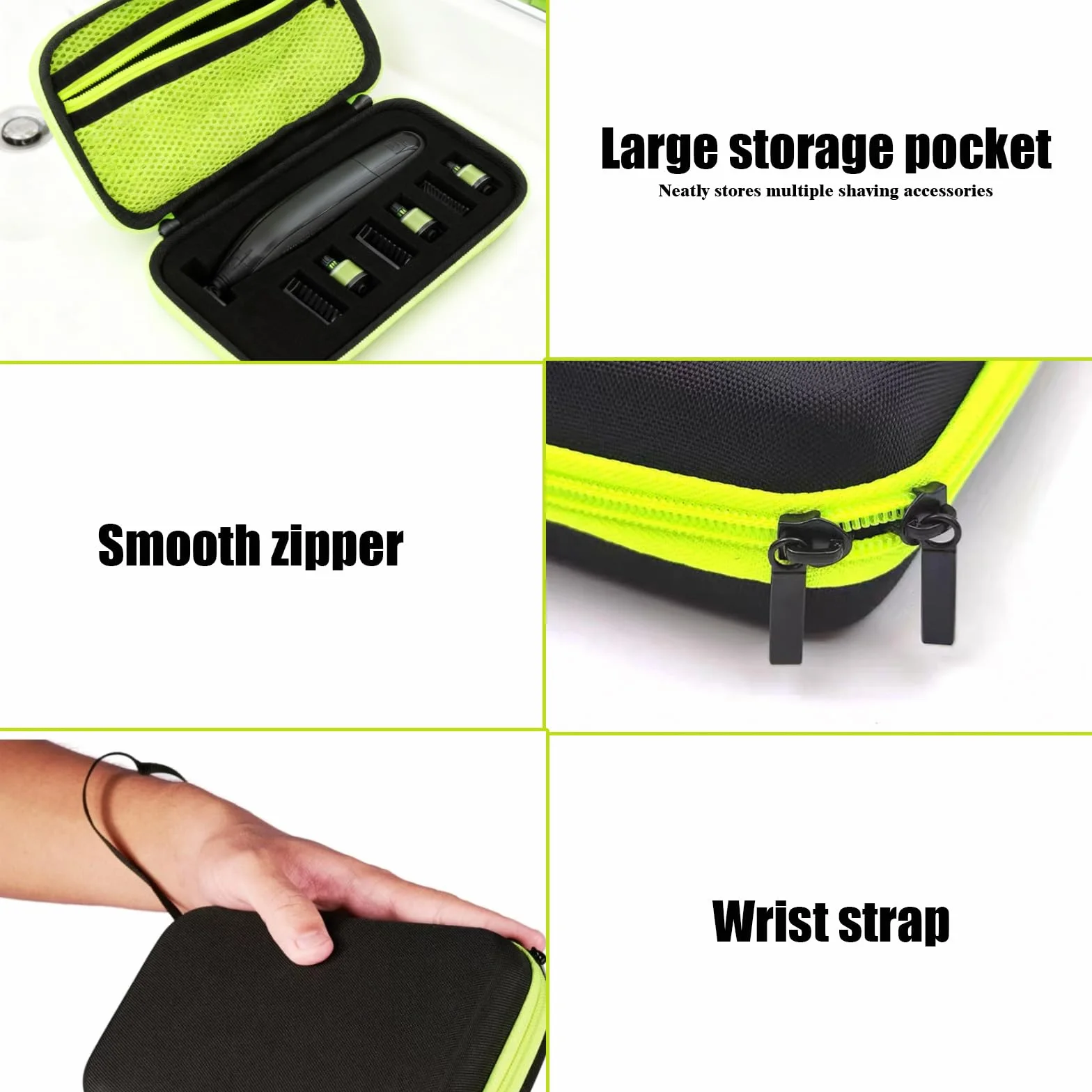 Porta Rasoio, Custodia Trimmer Portatile Custodia Rigida da Viaggio, Lama Robusta e Supporto Lame con Spugna, Impermeabile Borsa da Viaggio Rigida in EVA, Compatibile con Philips Oneblade