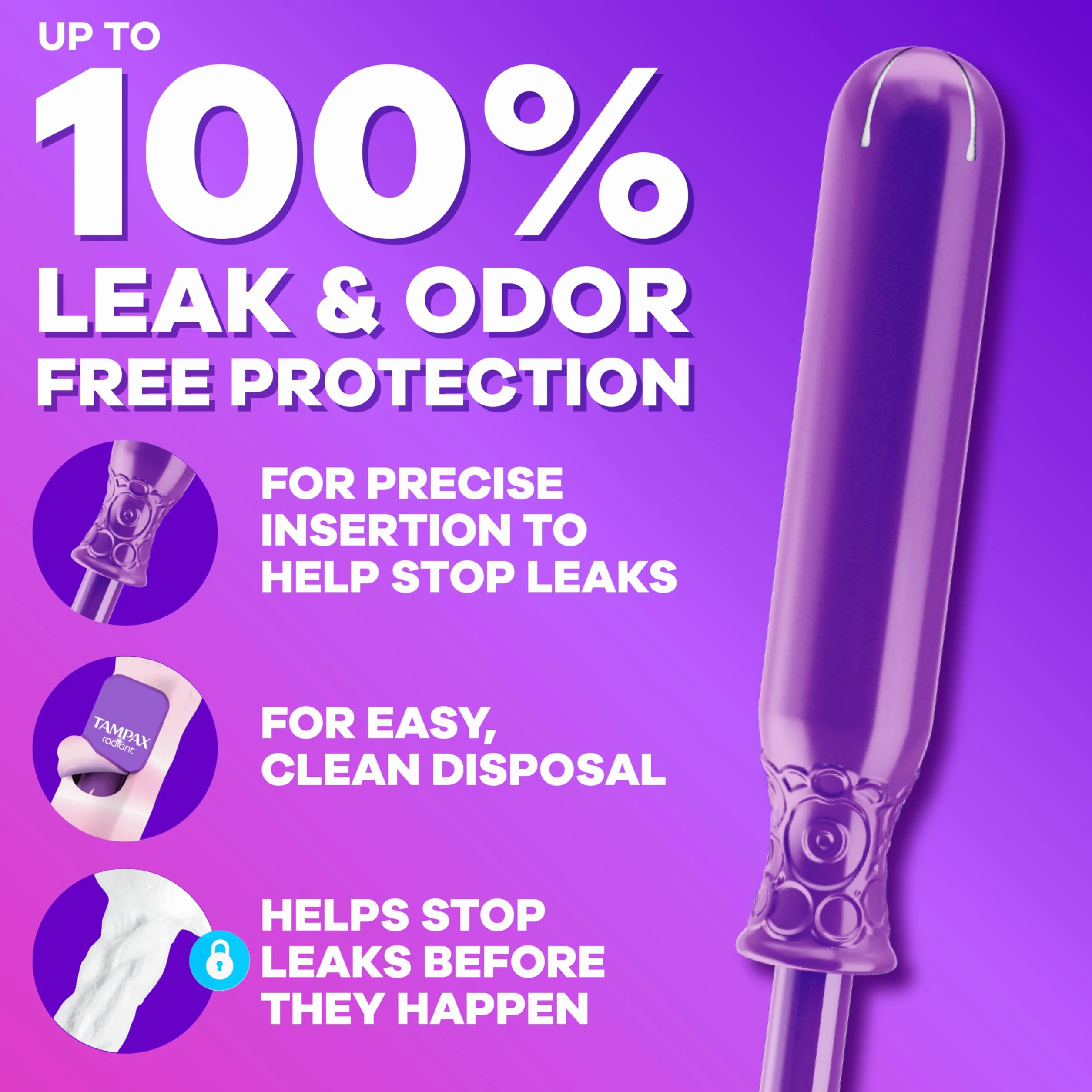 Tampax Radiant Tampons Multi Pack LeakGuard, assorbenza leggera/regolare, 78 pezzi