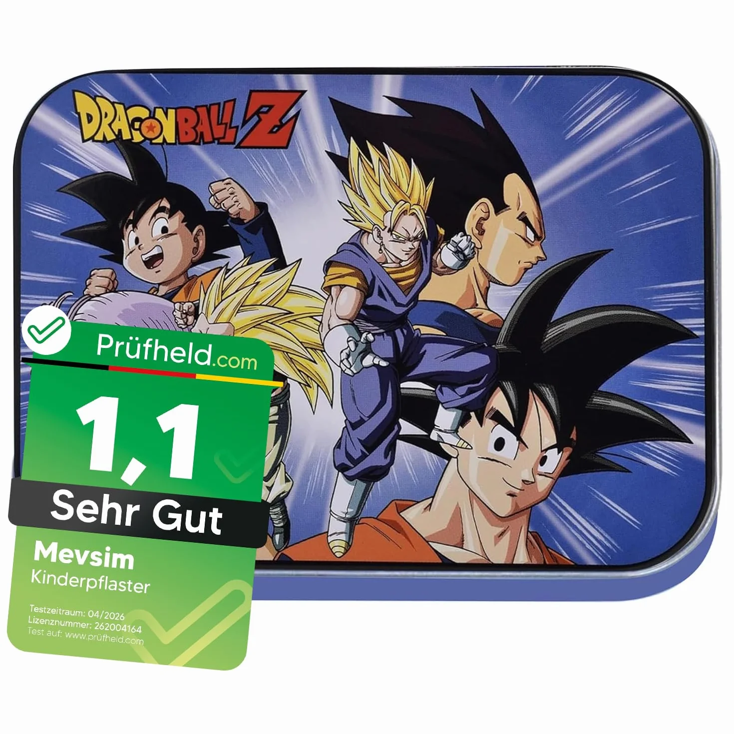 Dragon Ball Z Cerotti Bambini – 24 Cerotti Colorati Waterproof & Ipoallergenici in Scatola di Metallo – Ideali per Scuola, Viaggi, Attività Outdoor e Primo Soccorso – Delicati su Pelle Sensibile