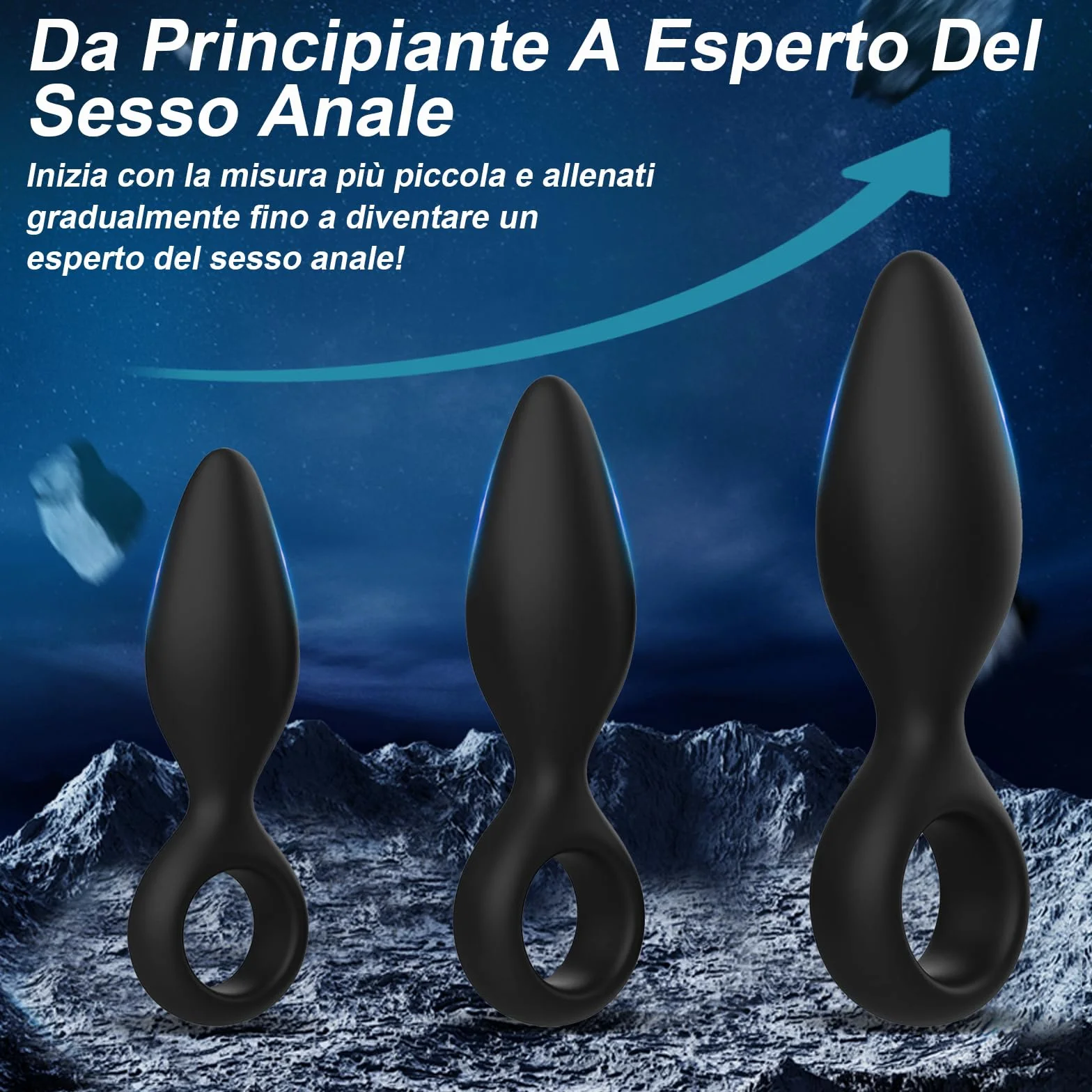 Plug Anale-Dilatatore Donna Uomo Sex Toys 3Pcs Dildo Anale Sexytoysys Coppia Plug Analesex Toy Kit Silicone Butt Plug Anali Dilatatore Ano per Uomo Toys Sessuali per Donna Uomini