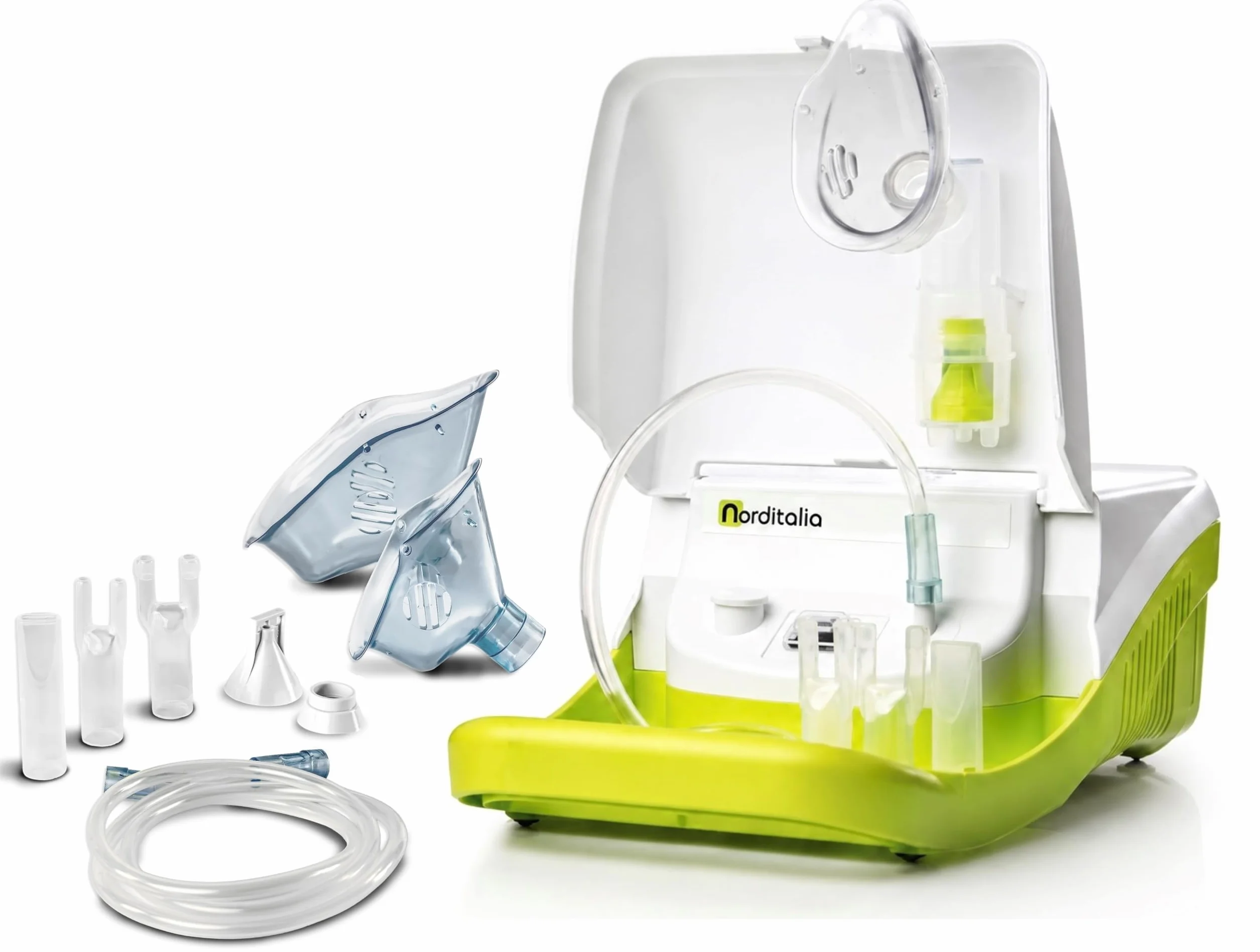 NORDITALIA Aerosol Meganeb Nebulizzazione Mirata Silenzioso con Vano Accessori per Bambini ed Adulti