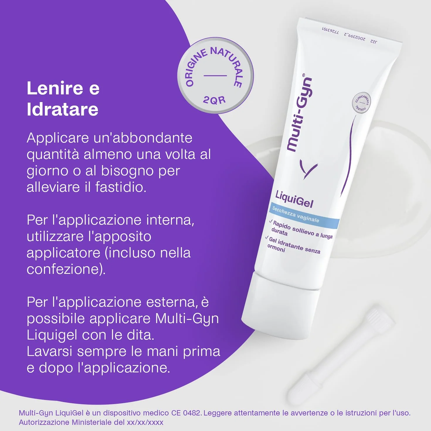 Multi-Gyn LiquiGel con applicatore per un immediato sollievo 50 ml - contro la secchezza vaginale, il dolore, il prurito o le irritazioni - Senza ormoni con ingredienti naturali