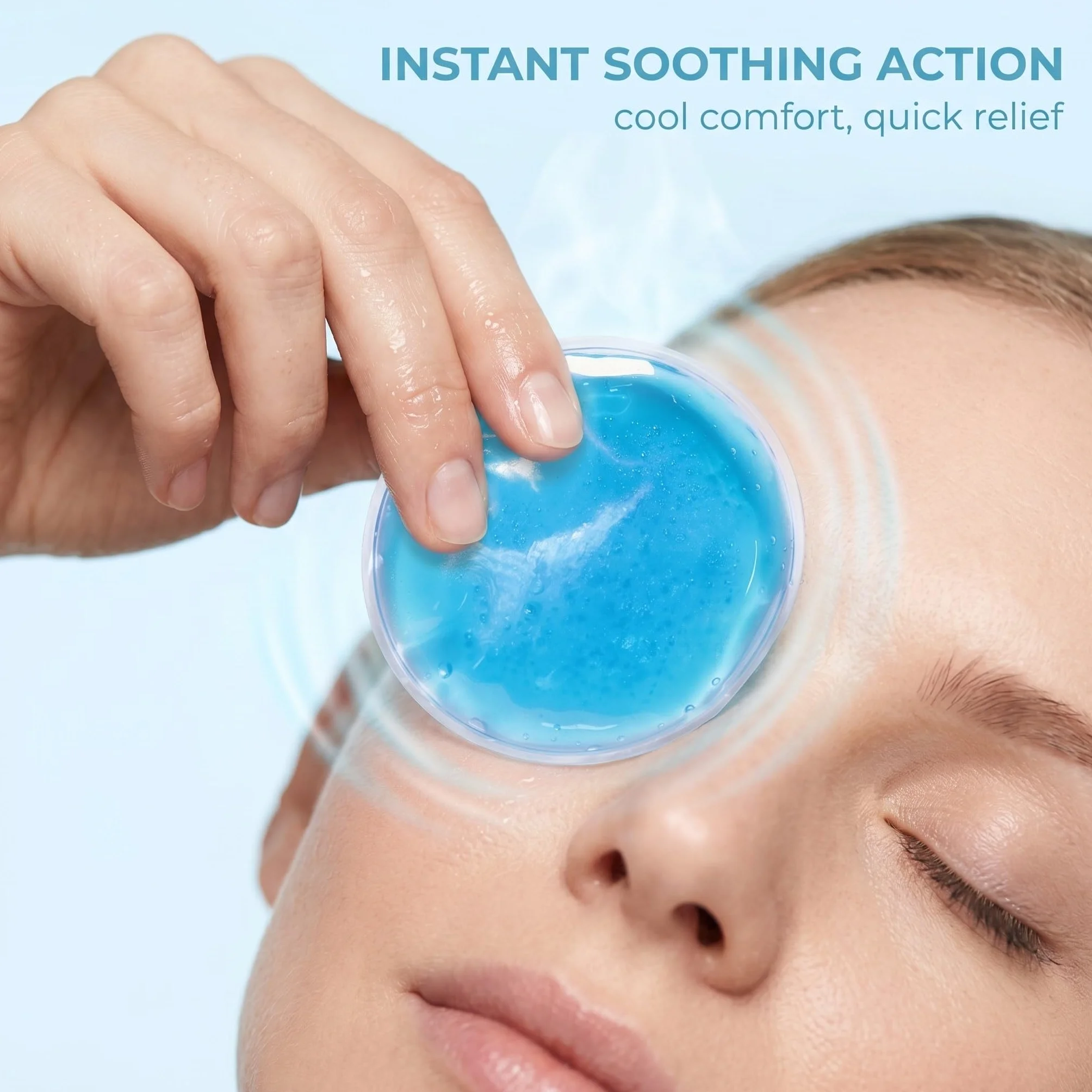 8 Ghiaccio Gel Riutilizzabile, Gel Ice Packs Rotondi 7cm, per Impacchi Freddo Caldo, Compatibili con Maschere Occhi, per Fisioterapia, Mal di Testa e Lenimento Dolori