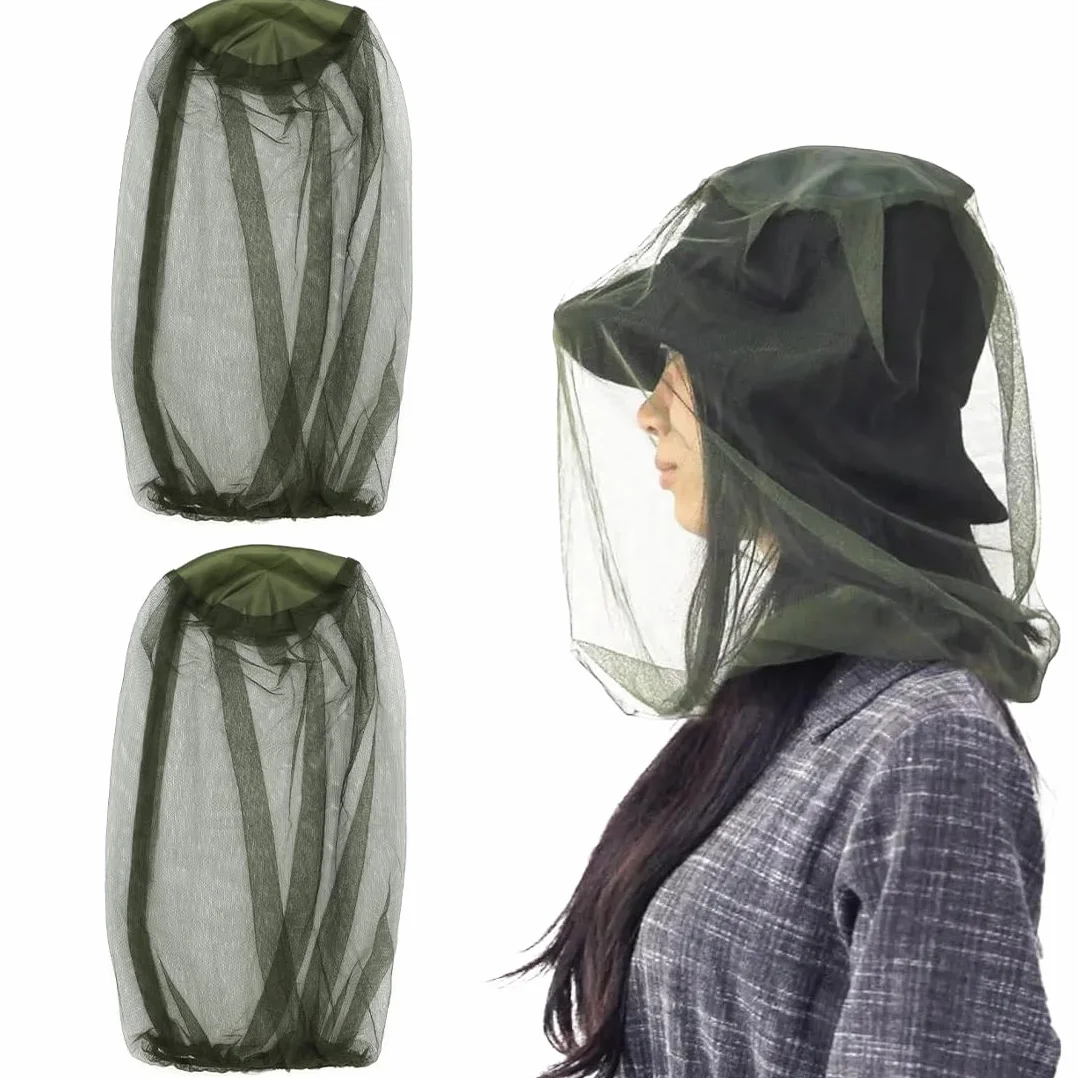 Cappello Zanzariera Testa in Rete Anti-Zanzara Protezione Viso Campeggio Pesca