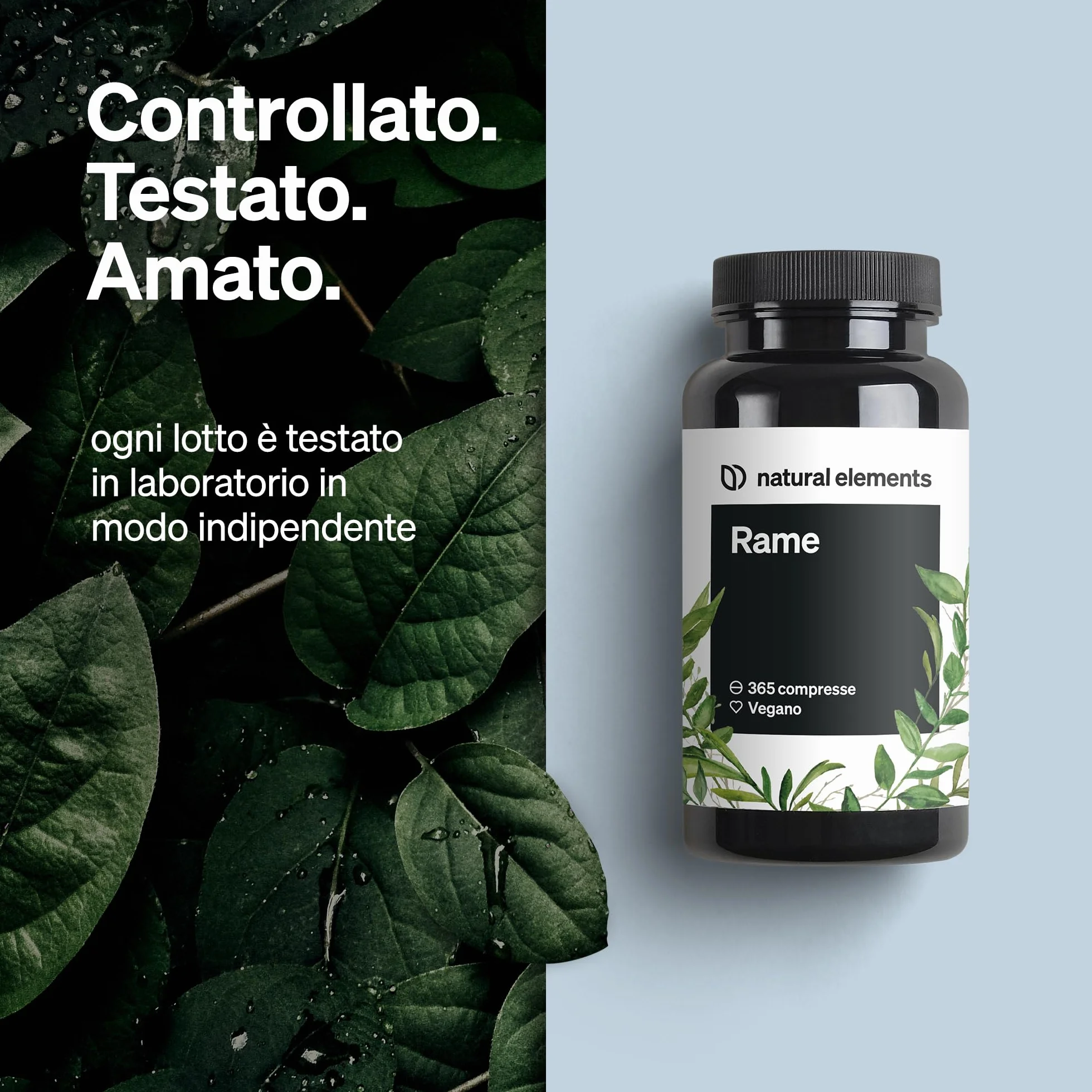 Rame – 365 compresse vegane – 2mg di rame per dose giornaliera – gusto neutro, alto dosaggio, senza additivi inutili – prodotto e testato in laboratorio in Germania
