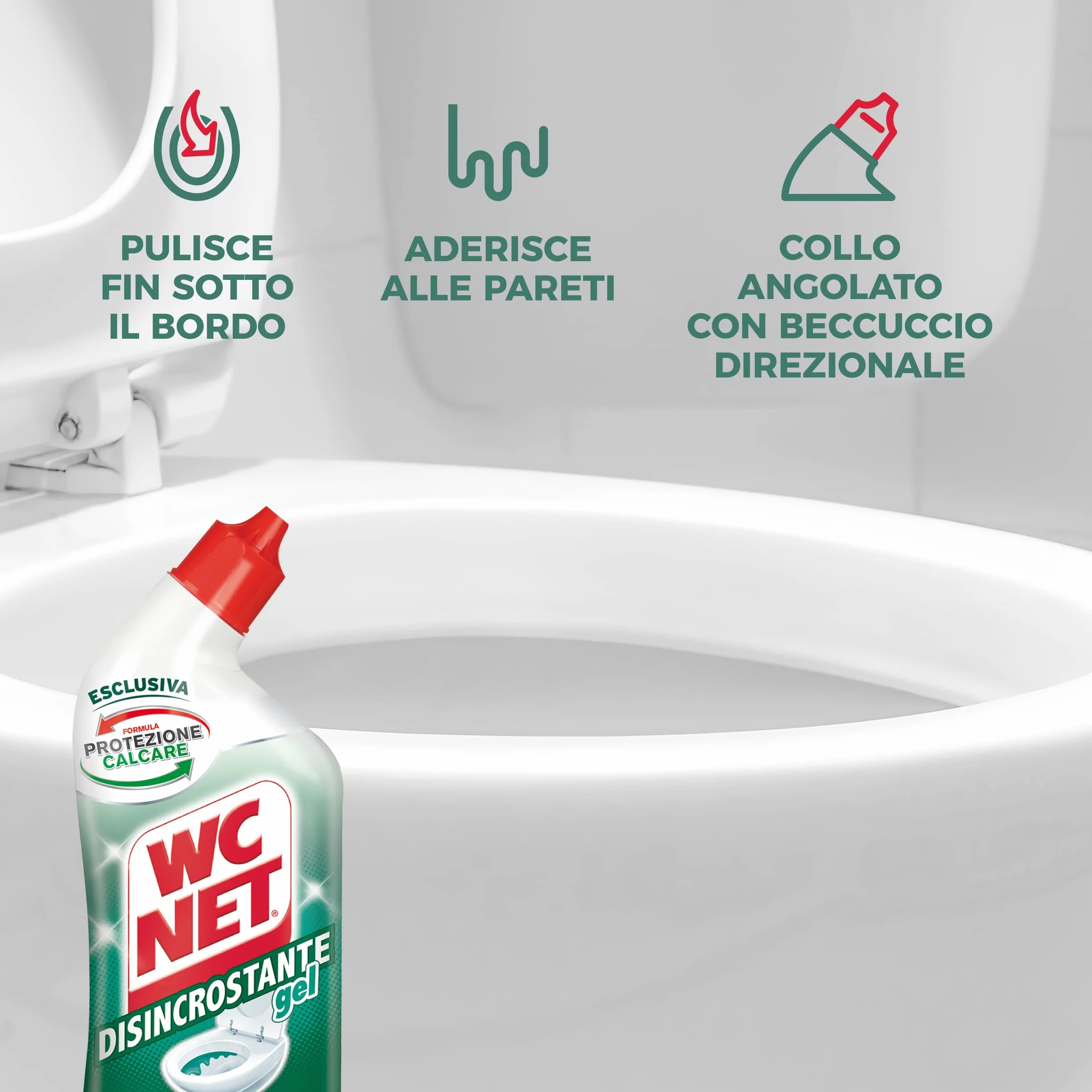 Wc Net - Disincrostante Disinfettante Gel per Sanitari e Superfici, Pulitore Liquido per Wc, 700 ml