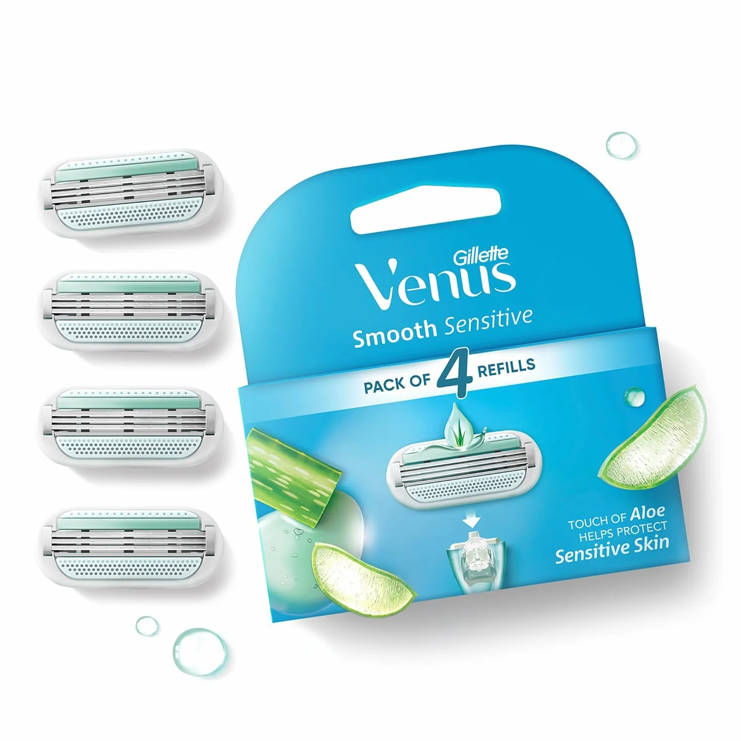 Gillette Venus Smooth - Lame per rasoio da donna, 4 ricambio
