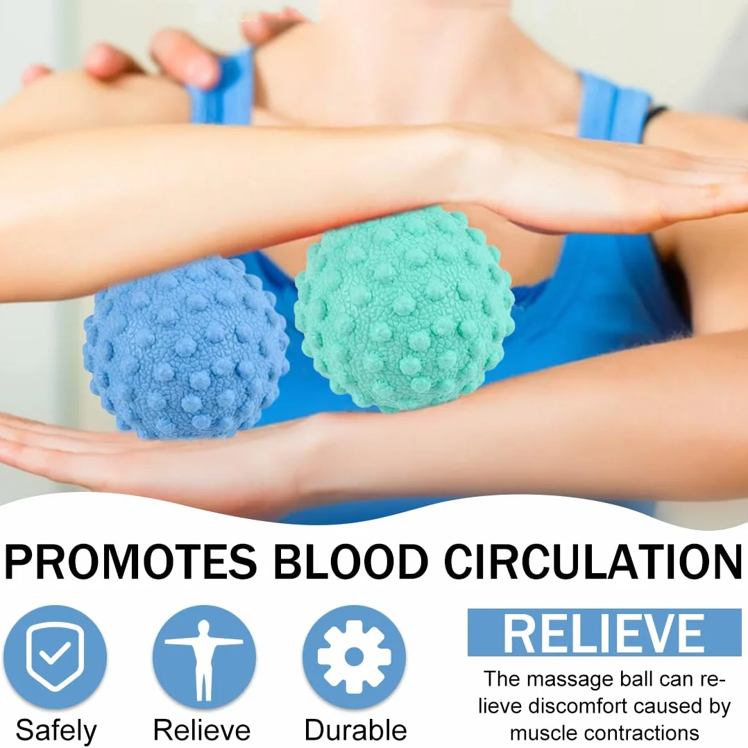 Palline Massaggio, Set 2 Palline Massaggio Piedi Antiscivolo Semirigide, Pallina Massaggiatore Muscolare Tutto il Corpo, Palline Massaggio e Lacrosse Ball, Sfere da Massaggio per Deep Tissue Massaggio