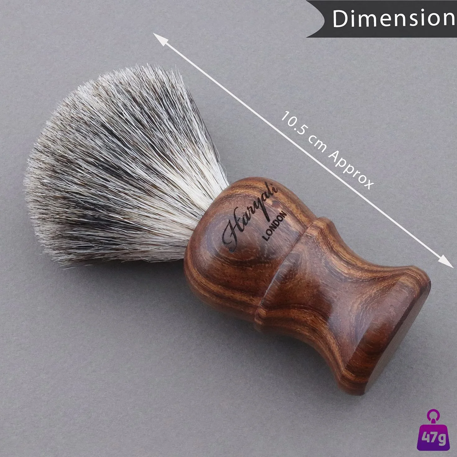 Haryali London, Pennello da barba in puro legno di tasso per uomo - Pennello da barba tradizionale per una schiuma ricca, accessorio da barba per uomo ideale per pelli sensibili