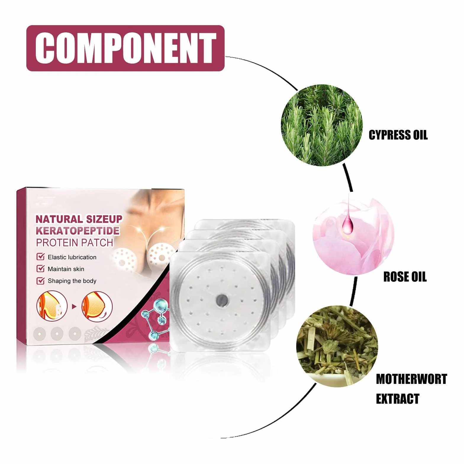Cuscinetti per l'ingrandimento del seno naturali cheratina peptide push-up tonificanti sollevanti set da 2