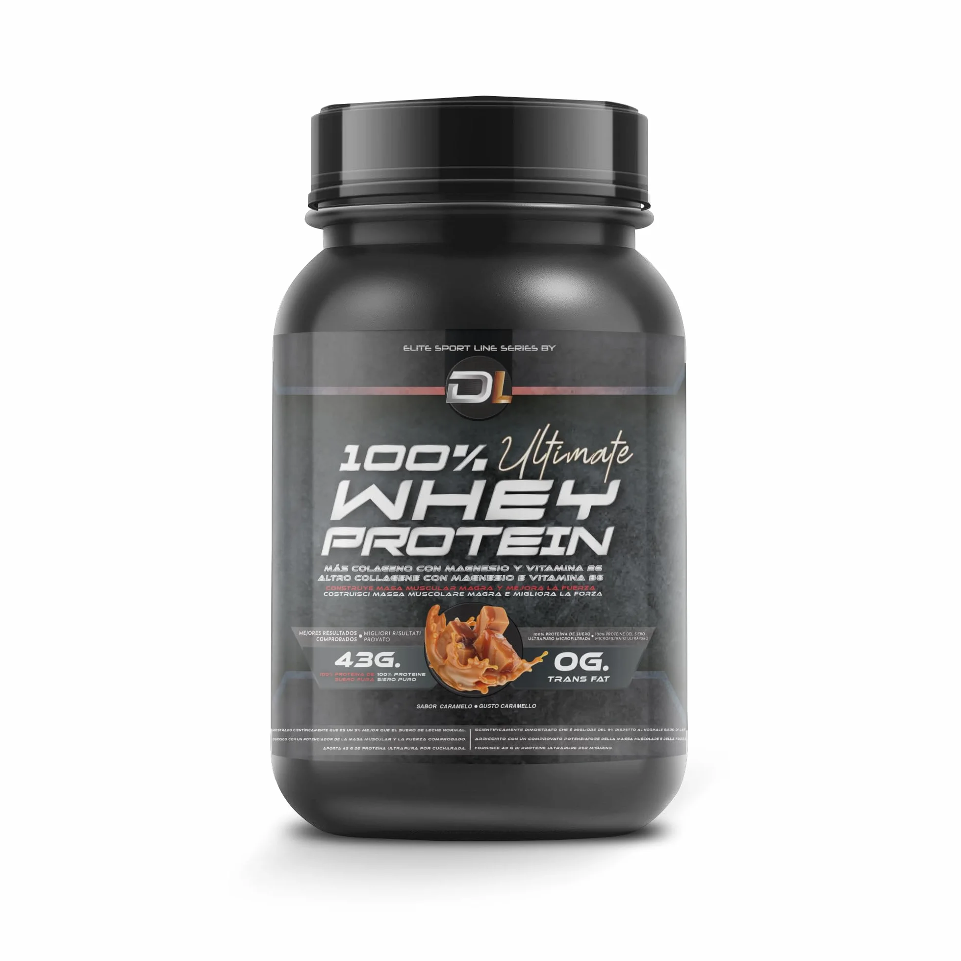 Whey Protein 1kg Caramello con Collagene, Magnesio e Amminoacidi