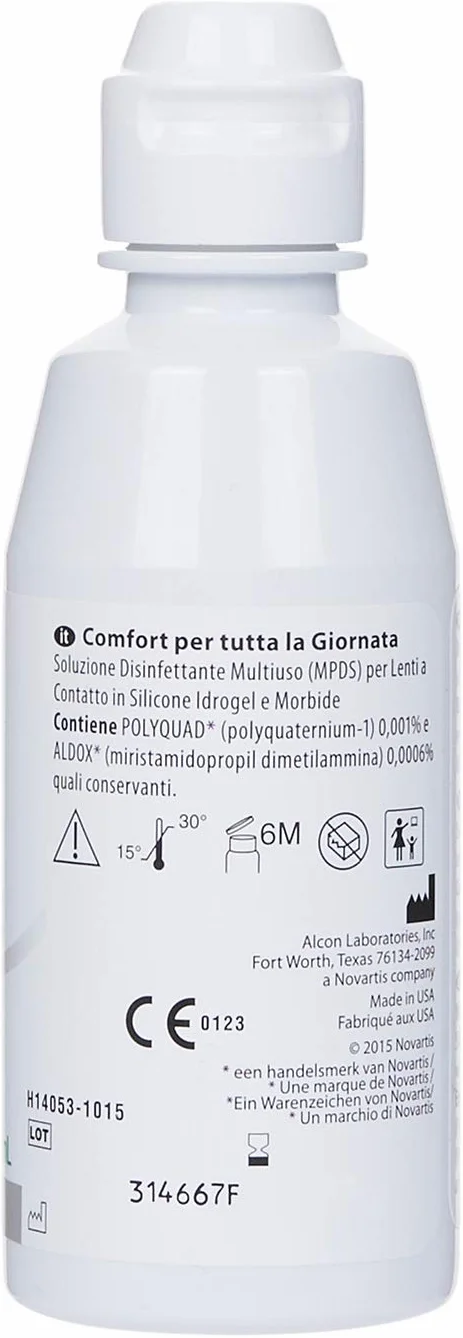 Opti-Free PureMoist - Soluzione di manutenzione per lenti, confezione da viaggio, 1 x 90 ml