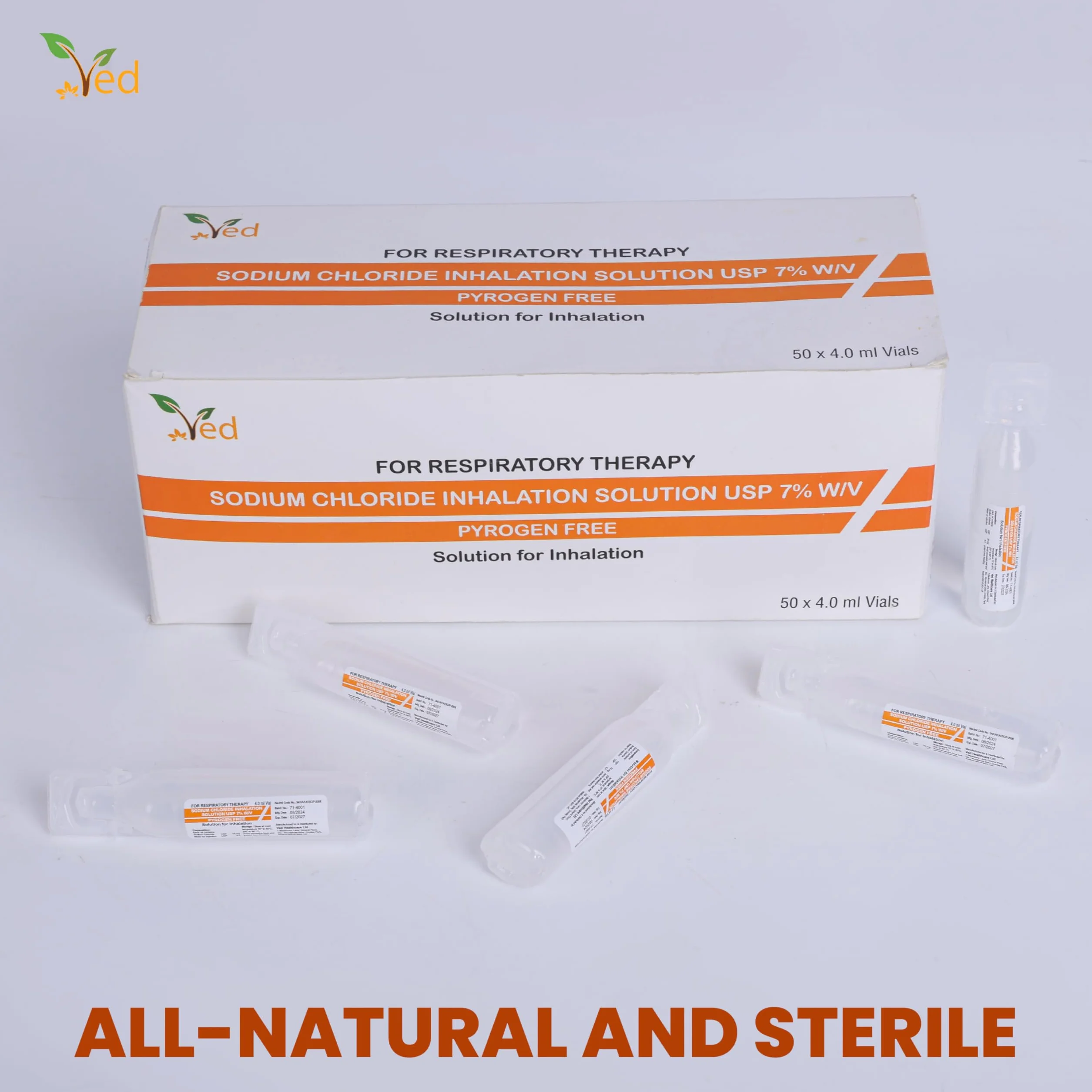 Hypertonic Saline Solution 7% Sodium Chloride NaCl 4.0 ml for Inhalation