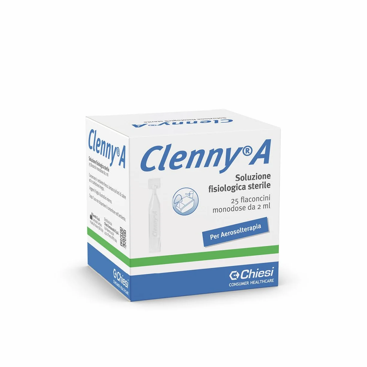 Clenny A Soluzione Fisiologica Sterile Predosata per Aerosolterapia 25 Flaconcini Monouso 2ml