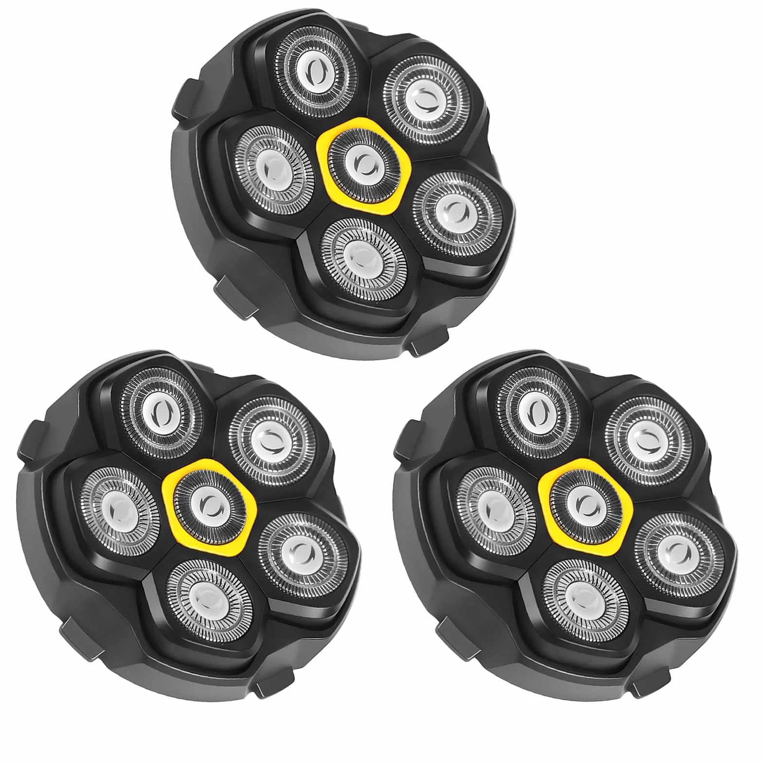 Testine magnetiche per rasoio a 6 lame di ricambio per molti rasoi elettrici magnetici 6D, compatibili con DOAO, Kensen, JoyKoi e Kibiy. (3 pezzi)