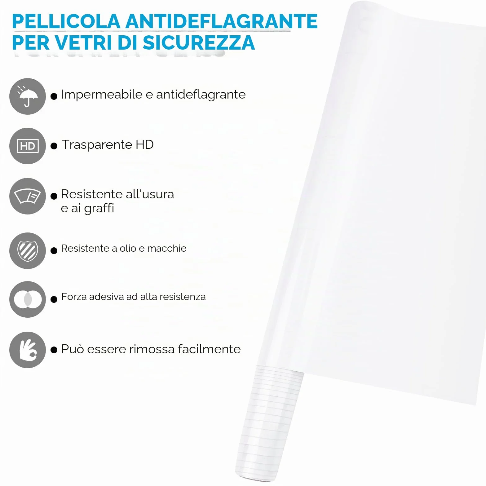 Tekenewbse 40cm×300cm Rotolo per Foderare Libri Trasparente, Pellicola Adesiva Trasparente Carta Mobili Adesiva Vetri Plastica Protettiva per Cucina Pareti Piastrelle Porte Rotolo Pellicola Adesiva