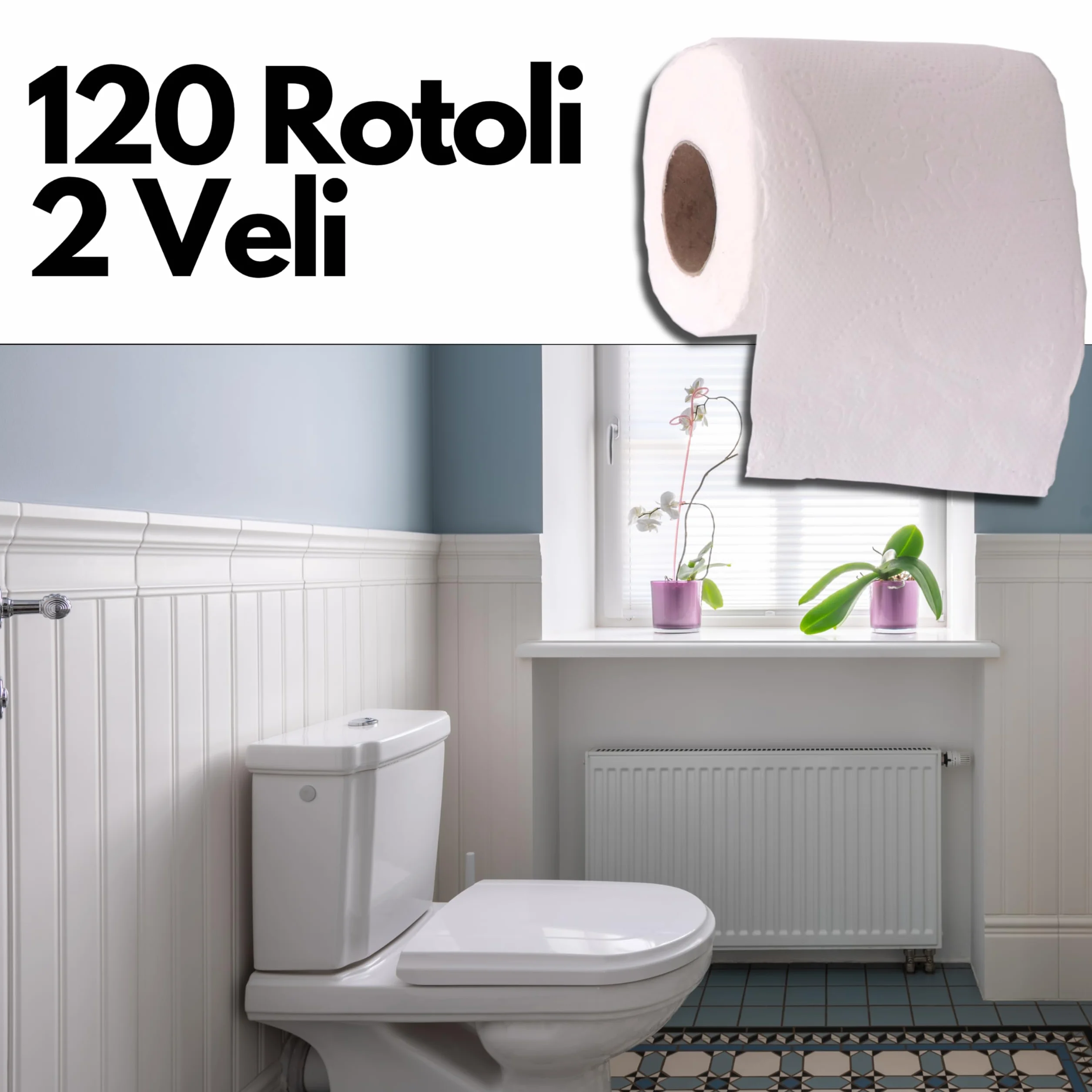 Carta Igienica 2 Veli 120 Rotoli Non Profumata Goffrata Ultra Soft