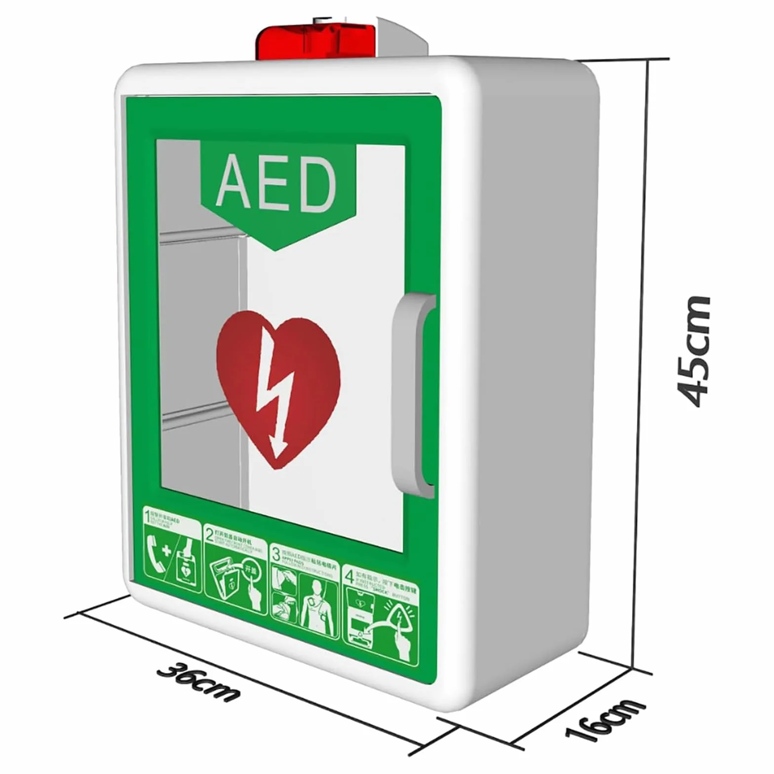 Defibrillatore DAE armadietto da parete con chiave e allarme per casa scuola club