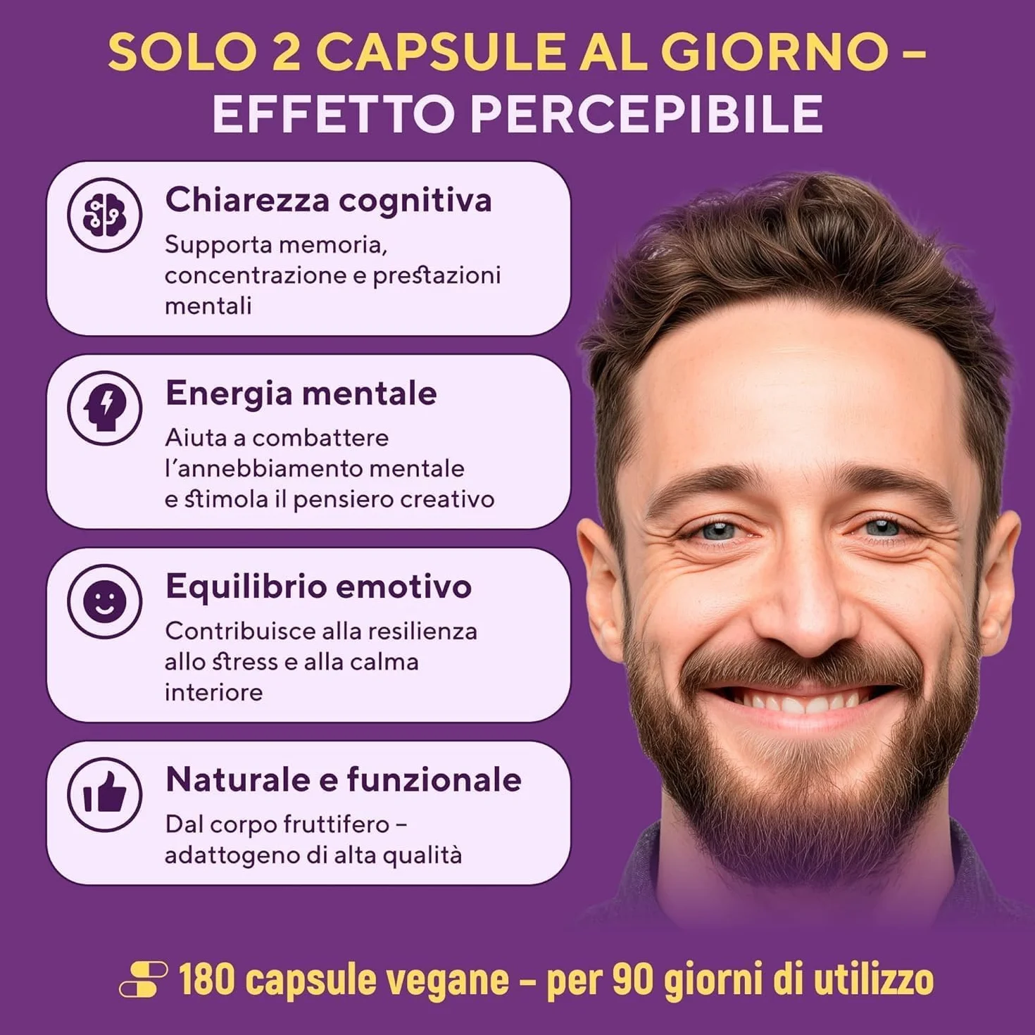Lions Mane Mushroom Capsule 10.000 mg – Estratto Altamente Concentrato di Hericium Erinaceus 10:1 – Testato in Laboratorio con Certificazione – Integratore Lions Mane – 180 Capsule Vegane