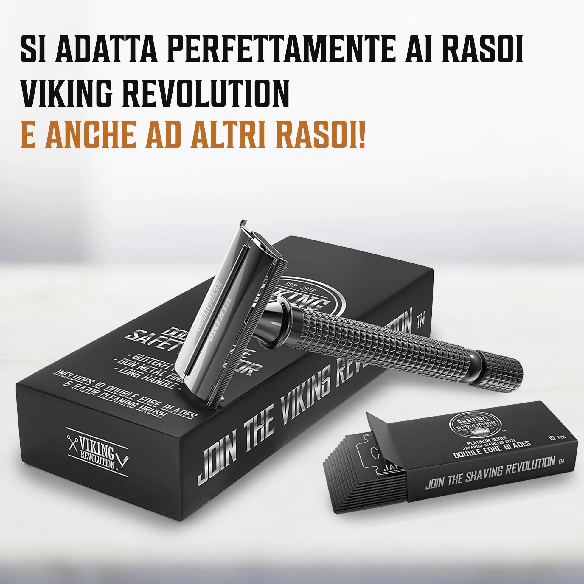 Shaving Revolution - 50 Lame da Rasoio a Doppio Taglio - Sicurezza per la Rasatura Maschile in Acciaio Inox Giapponese al Platino per una Rasatura Liscia, Precisa e Pulita