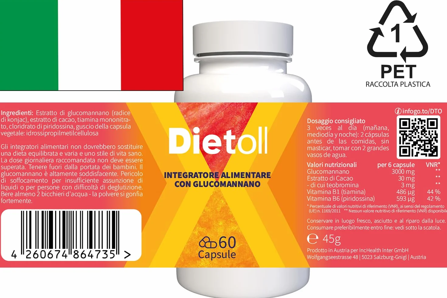 Dietoll 180 Capsule 3x60 Confezione da 3