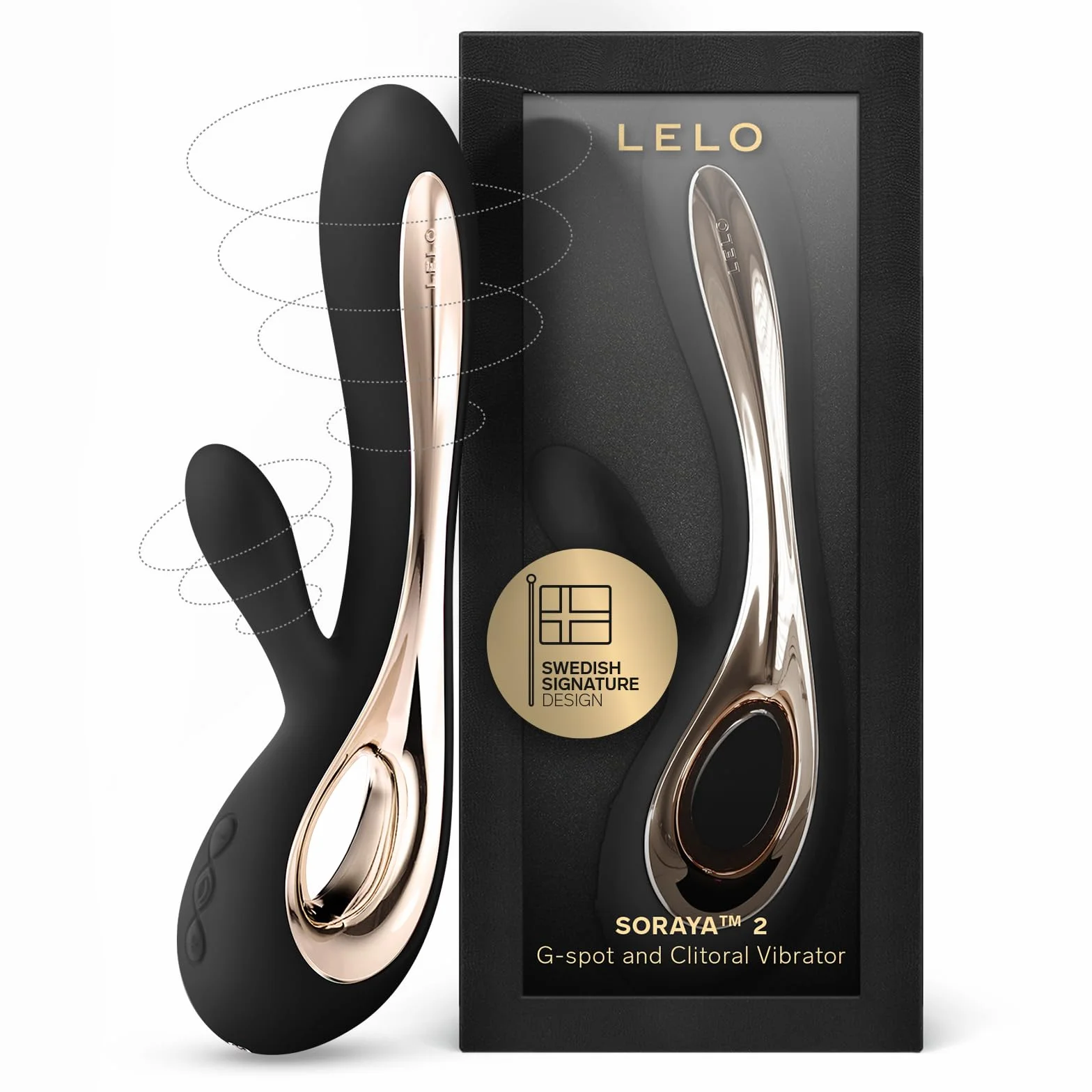 LELO SORAYA 2 Vibratore Rabbit per il Punto G e il Clitoride, Impermeabile e Wireless, Vibratore Donna con Stimolatore Clitorideo Femminile, Sex Toys per Donne, Vibratori Femminili, Black