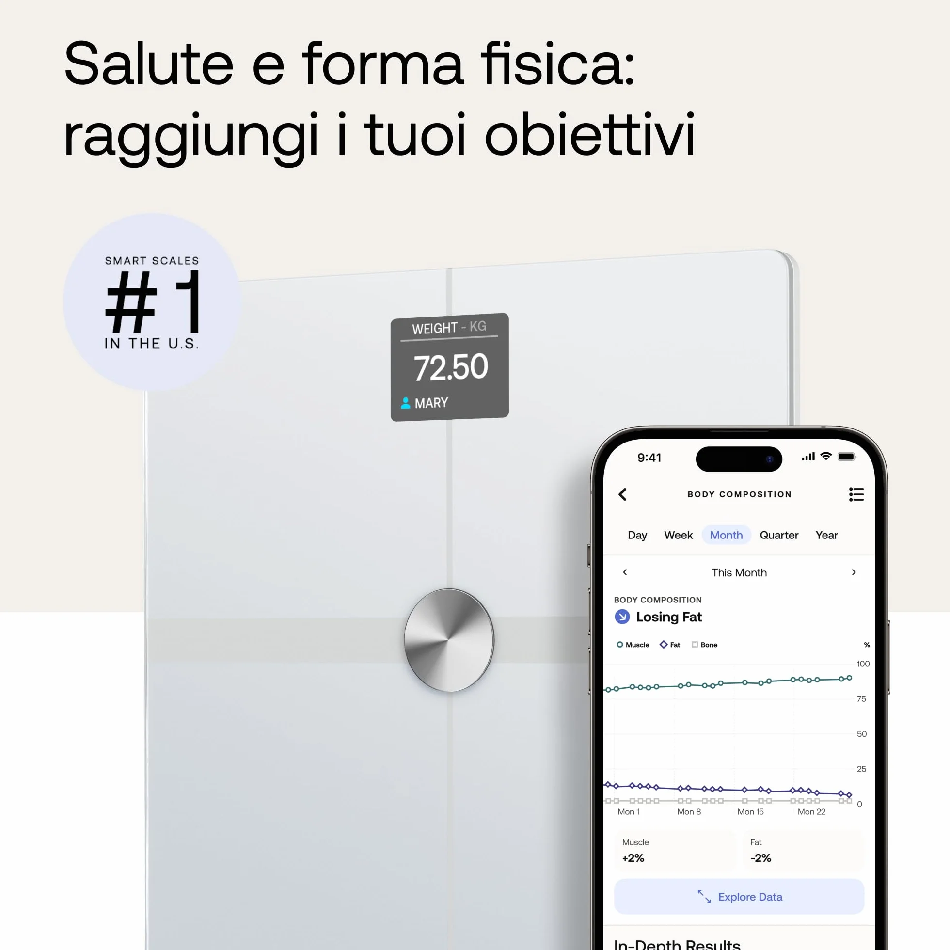 WITHINGS Body Smart Bilancia pesapersone digitale WLAN grasso corporeo composizione corporea bianco
