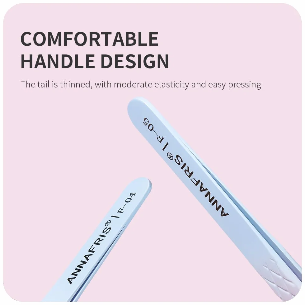 4Pcs Pinzette per Estensioni delle Ciglia Pinzette di Precisione Curve Pinzetta per Ciglia Easy Fan Individuali Ciglia Tweezers Professionisti(F01+02+06+09)