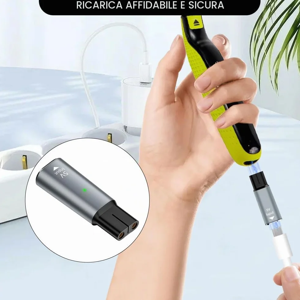 Caricabatterie USB-C Compatibile Philips OneBlade QP2734 QP2724 QP2824 QP2834 QP4631 MG5910 MG7910 MG9510