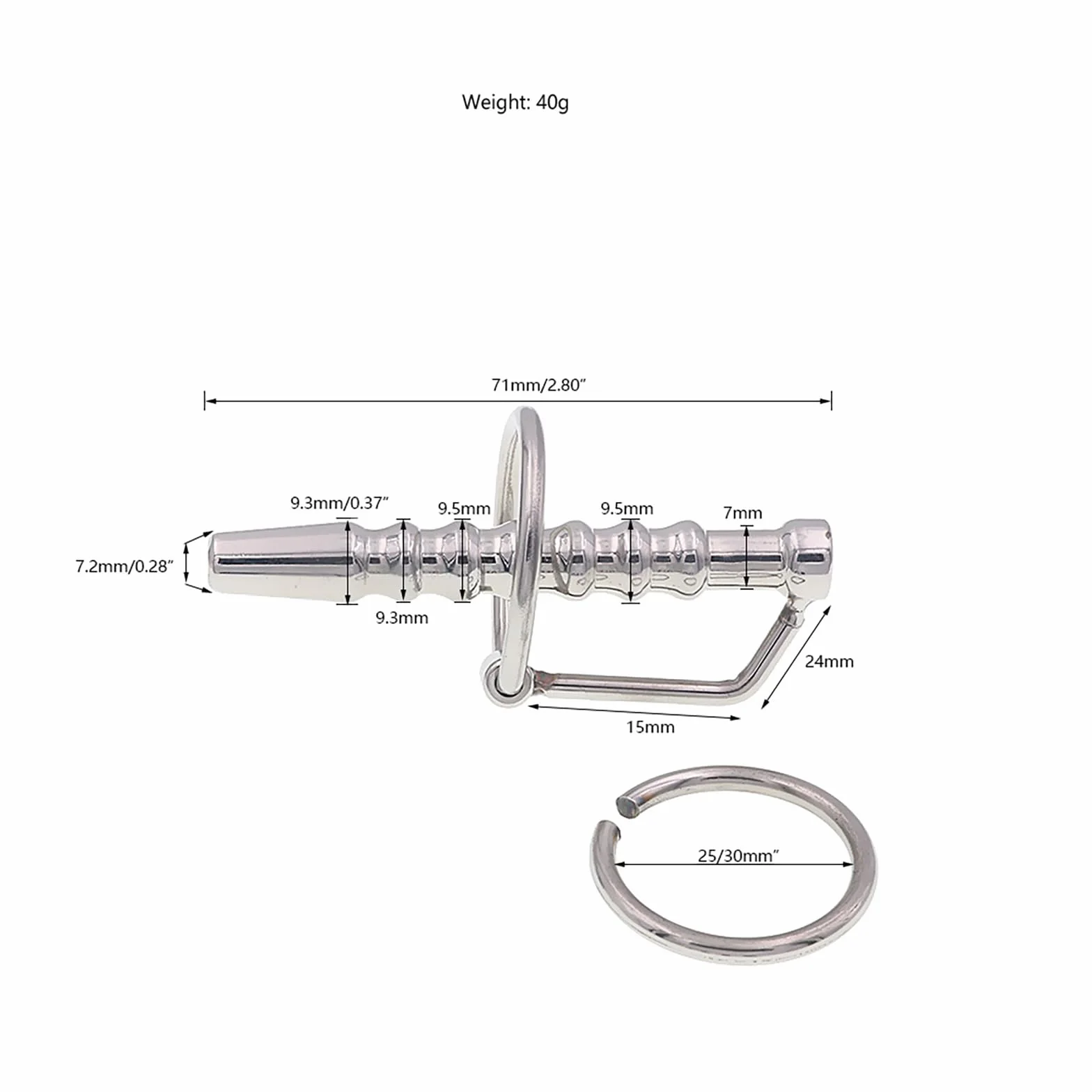 Plug Uretrale Elettrostimolante Con Anello Fallico Regolabile Dilatatore Vuoto Acciaio Inossidabile Giocattolo BDSM Uomo E Stim