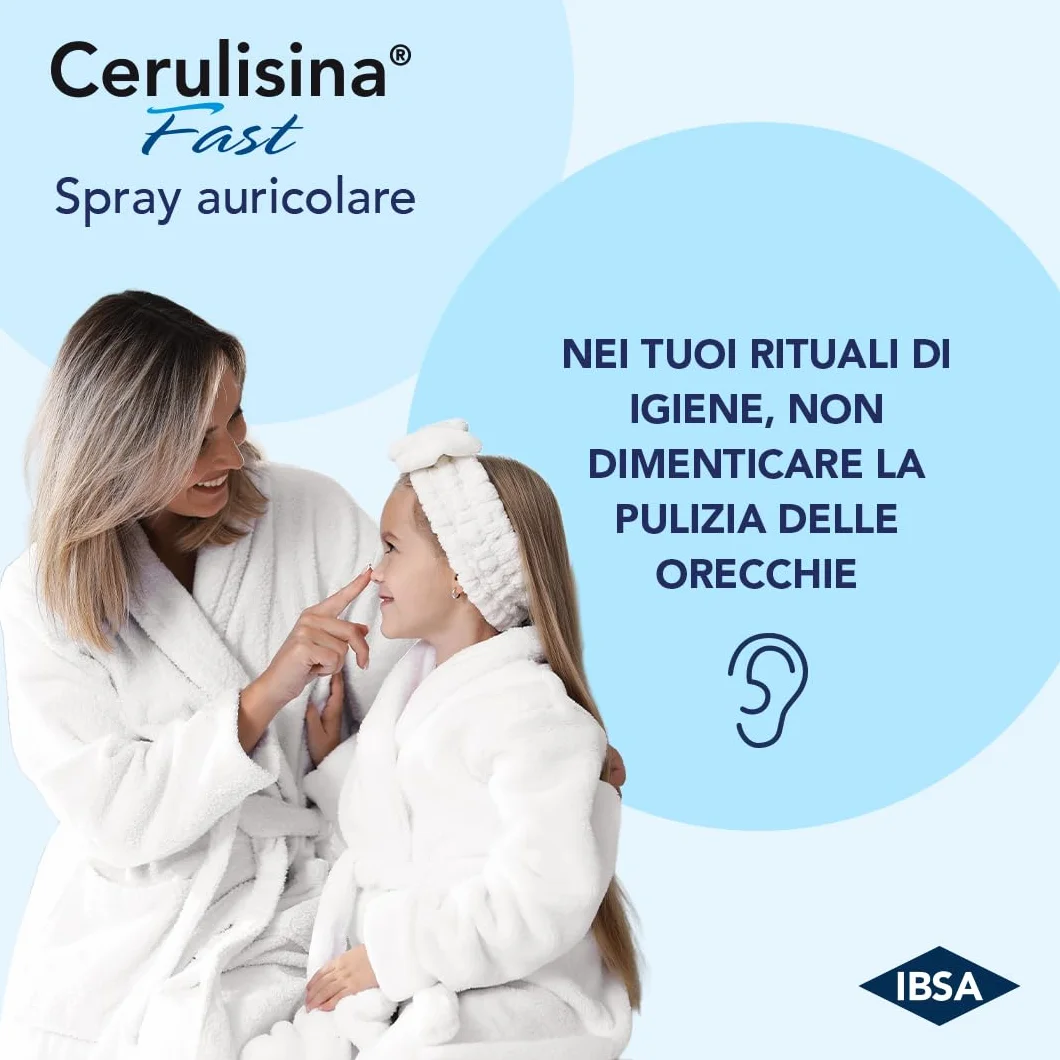 IBSA Cerulisina Fast Spray Auricolare Acqua Di Mare Isotonica Pulizia Orecchio Adulti Bambini