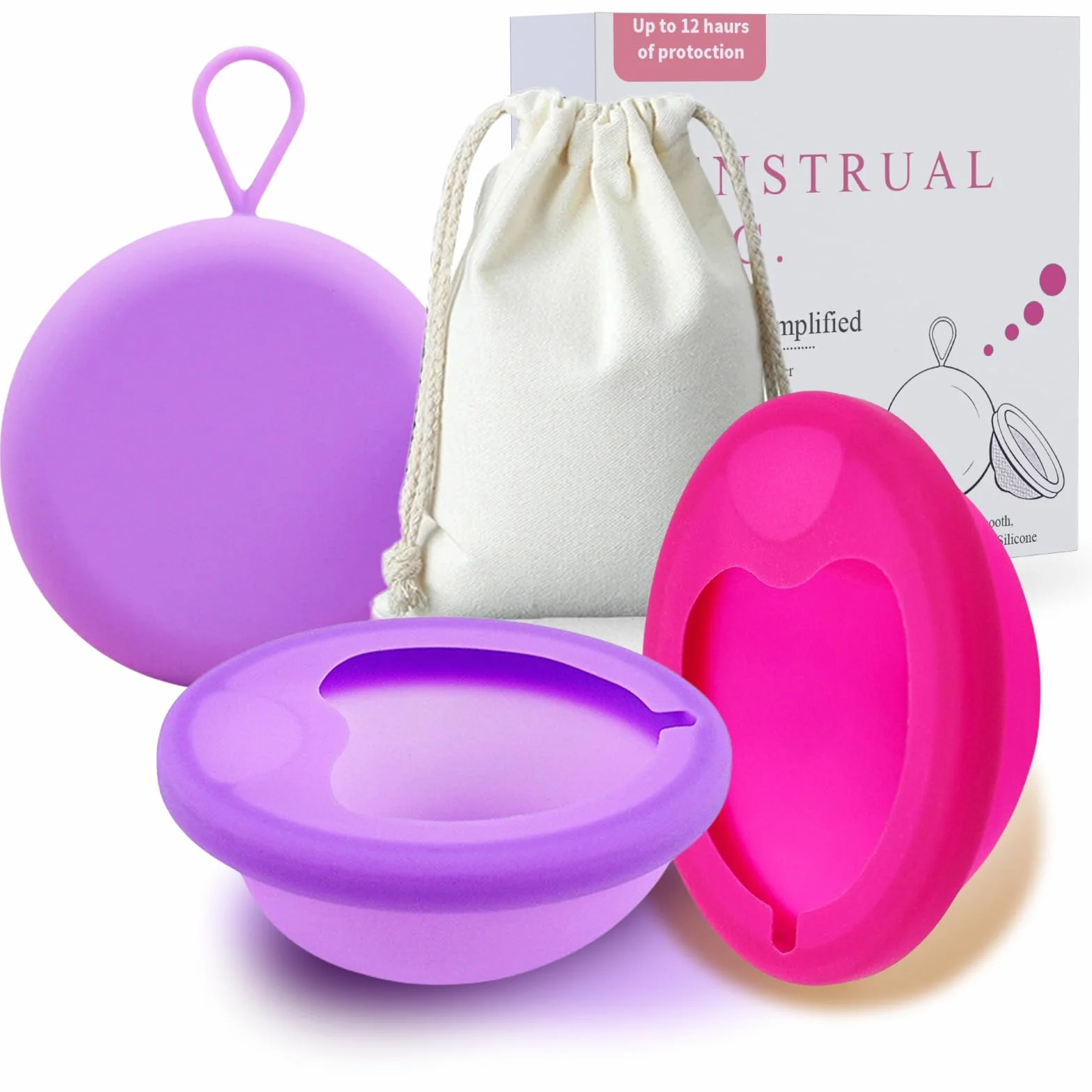 2 pezzi Disco di disco mestruale S L, disco periodico riutilizzabile a tazza mestruale, dischi mestruale a prova di morbido fatto in silicone, alternativa ai tamponi