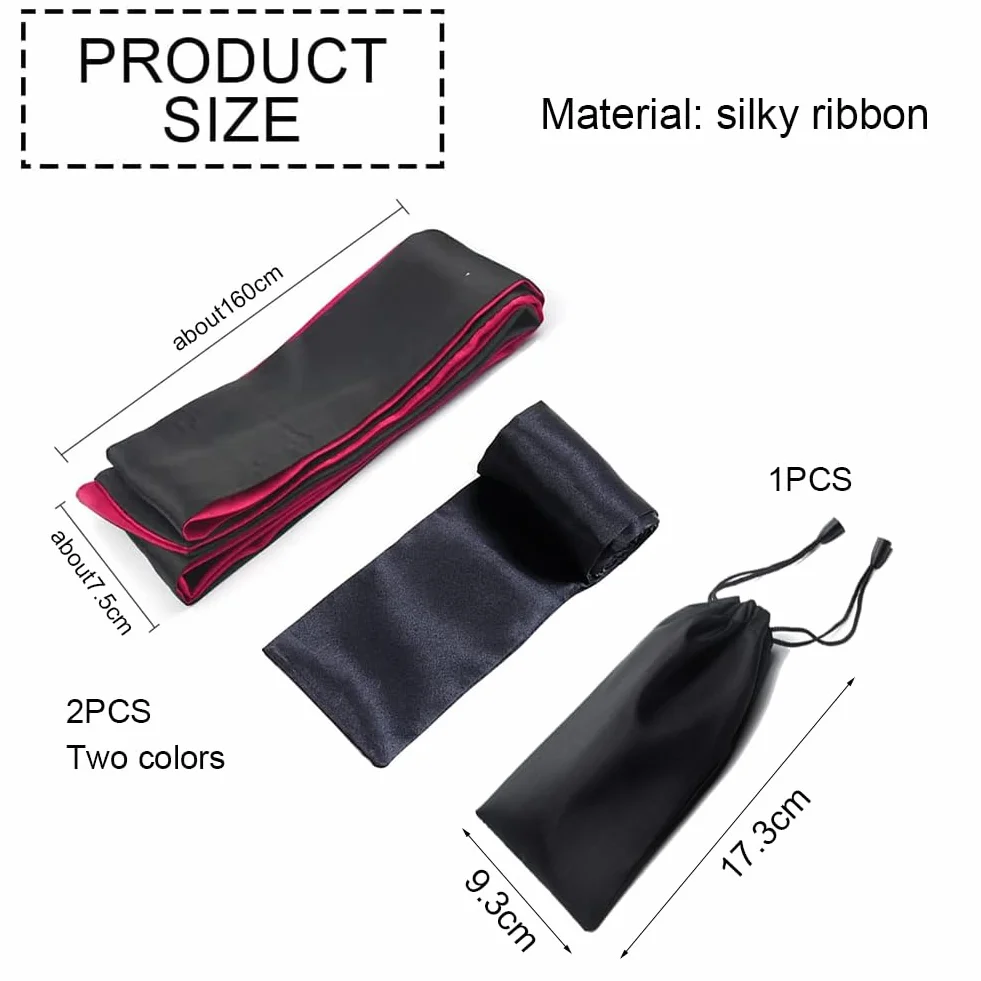 Maschera per Occhi in Raso Benda Sexy 2pcs Nero Rosa Nera